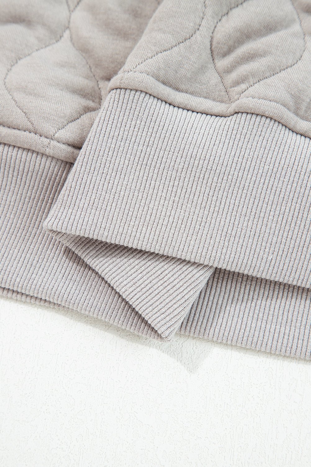 Gray Quilted Quarter Zip Plus Size Hoodie - Rustic Avenue