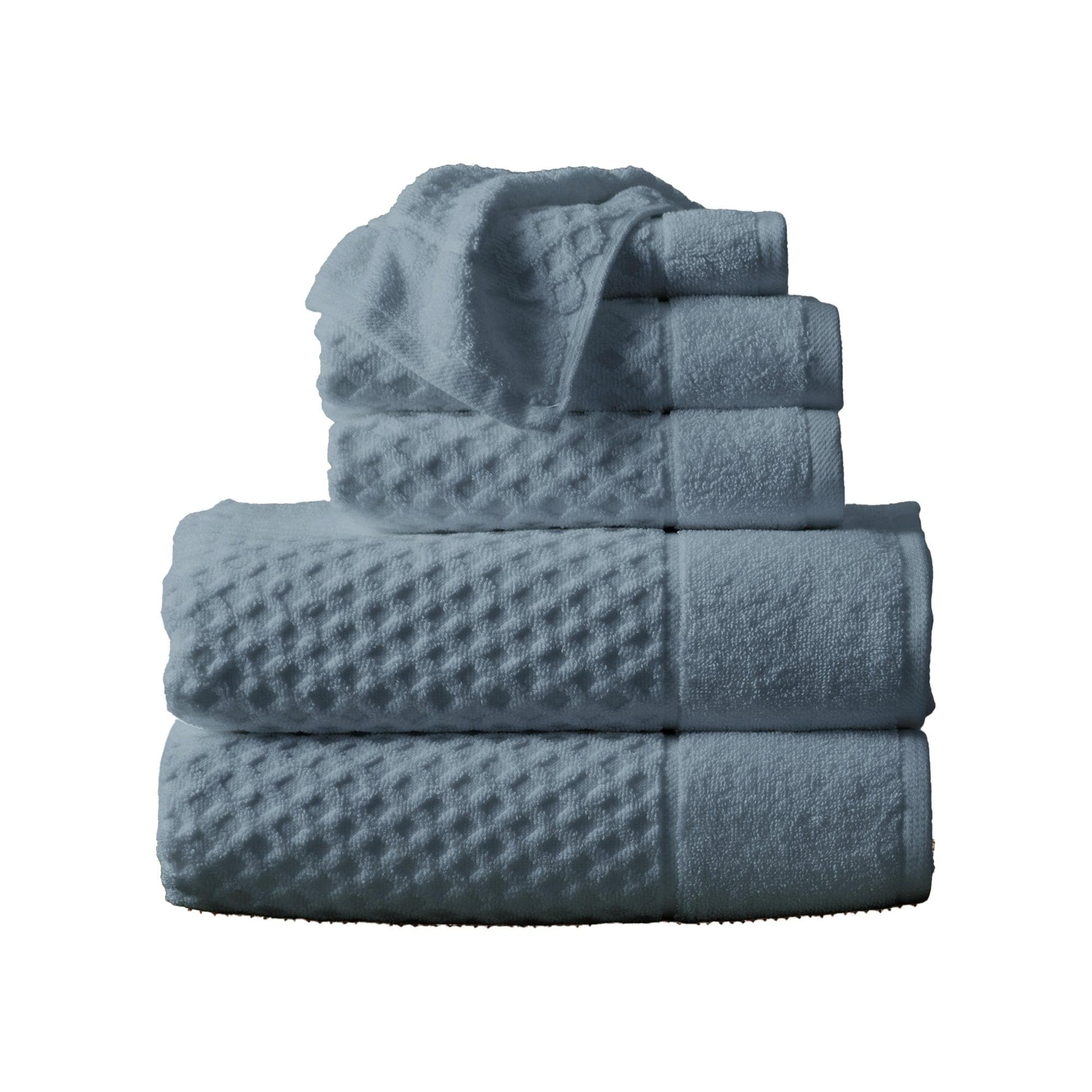 Cotton Diamond Waffle Weave Bath Towel Set - Grayson Collection - Rustic Avenue