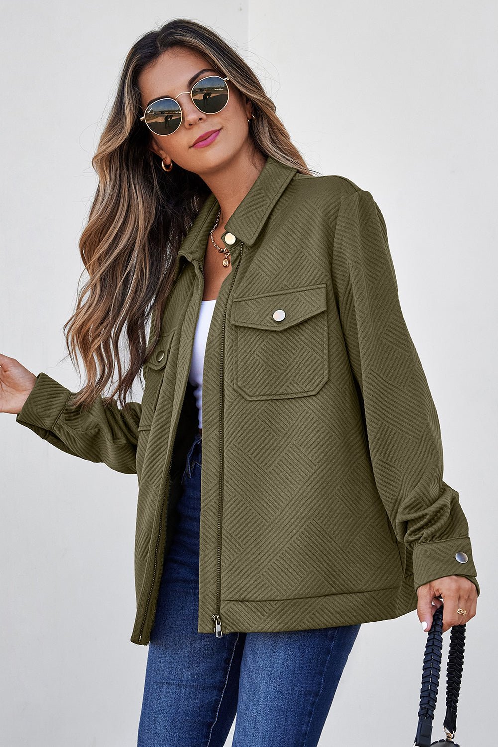 Remi Zip Up Flap Shirt - Rustic Avenue