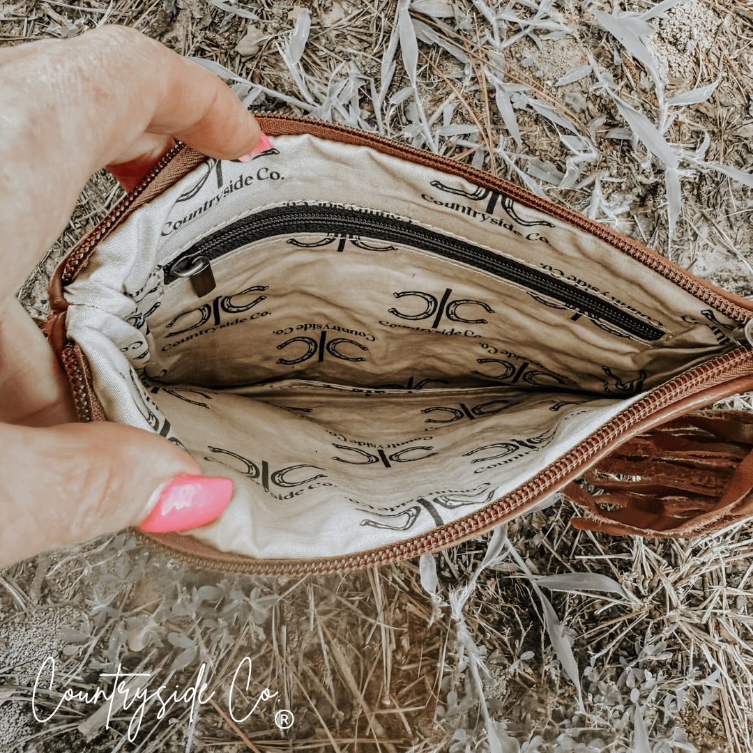 Stockdale Checkered Cowhide Wristlet Pouch - Rustic Avenue