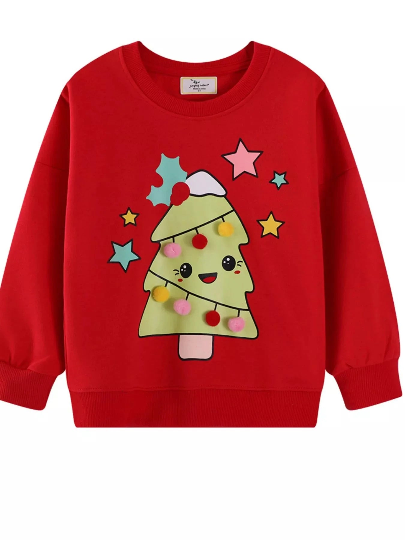Children's Christmas Tree Pom Pom Sweatshirt
