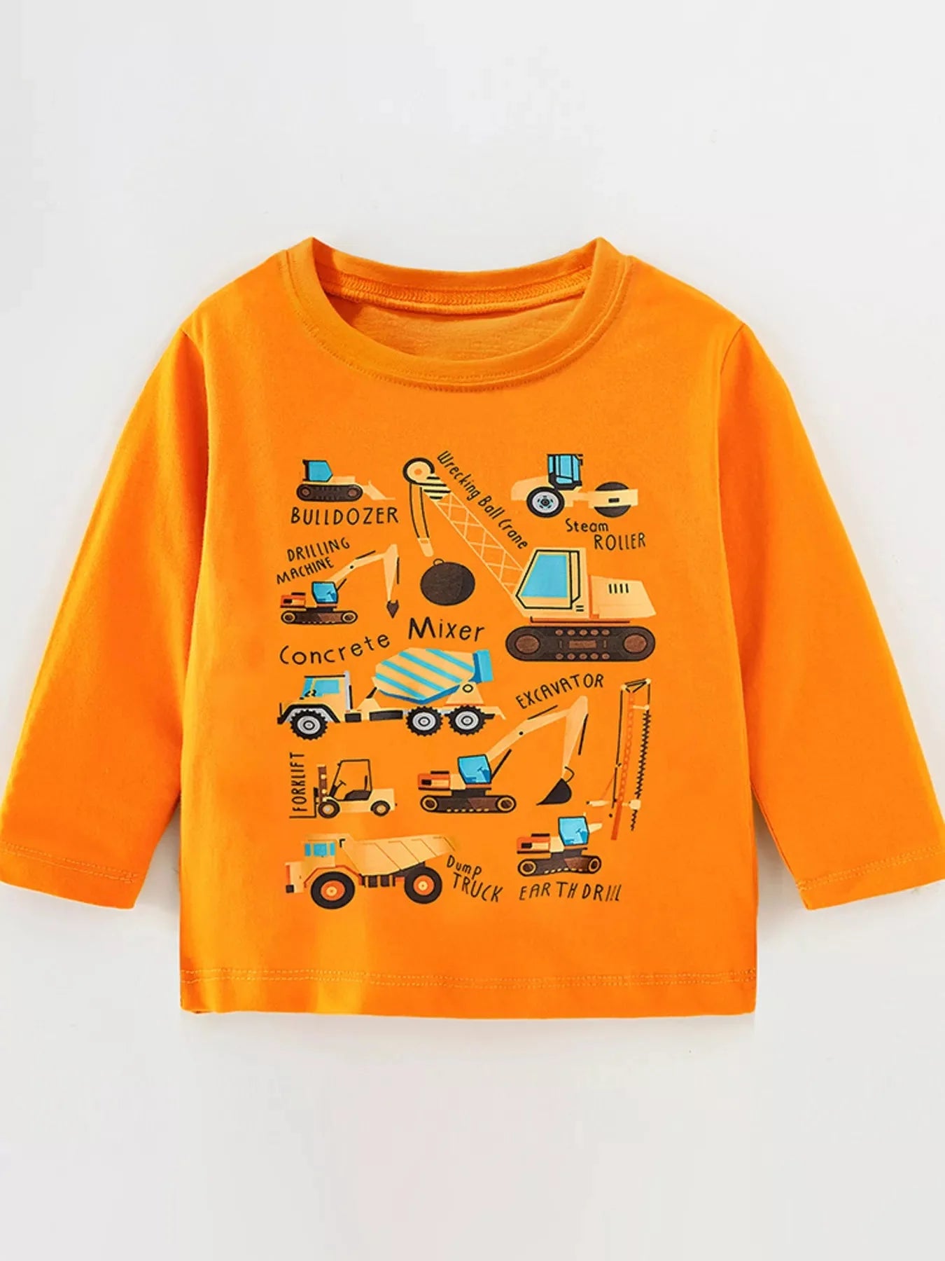 Children's Construction Vehicles Long Sleeve T-Shirt