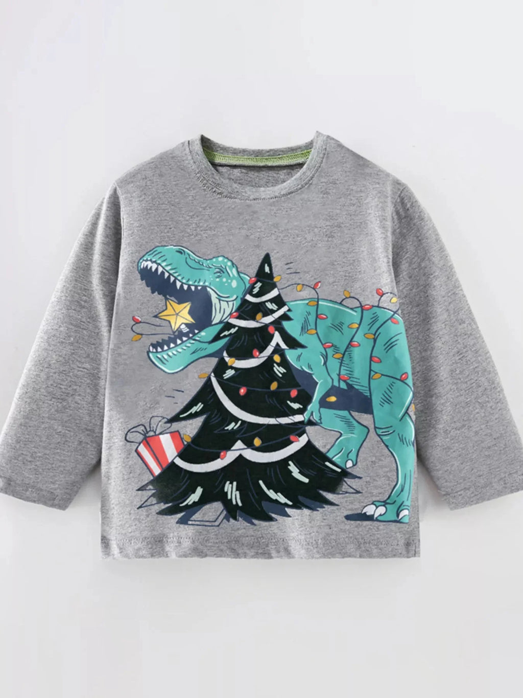 Children's Dinosaur Christmas Long Sleeve T-Shirt