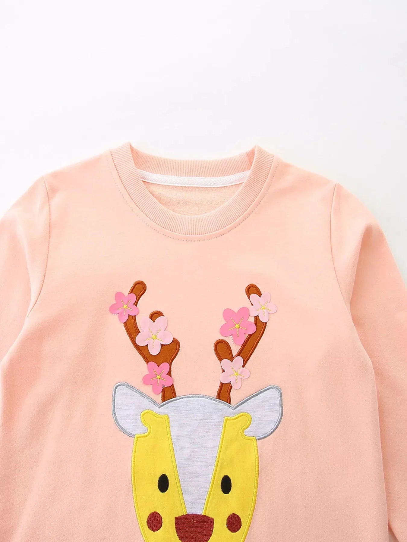 Children's Reindeer Applique Sweatshirt With Built-in Tutu