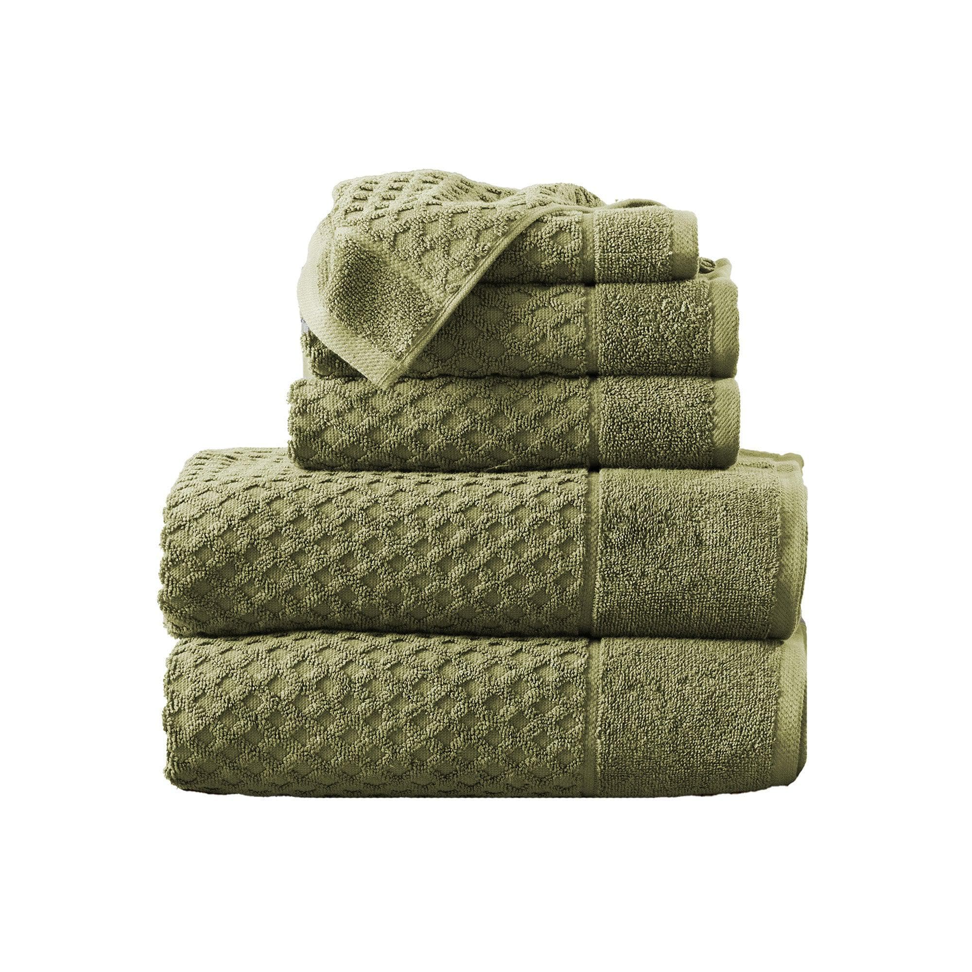Cotton Diamond Waffle Weave Bath Towel Set - Grayson Collection - Rustic Avenue