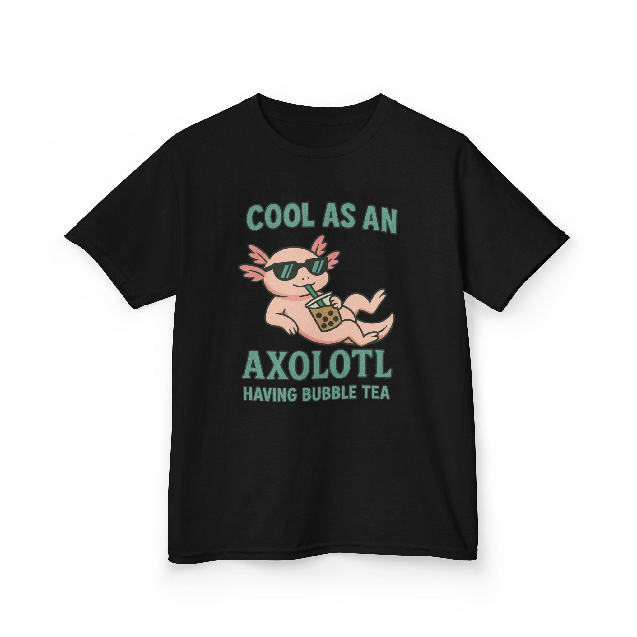 Cool Axolotl and Bubble Tea Kids Tee
