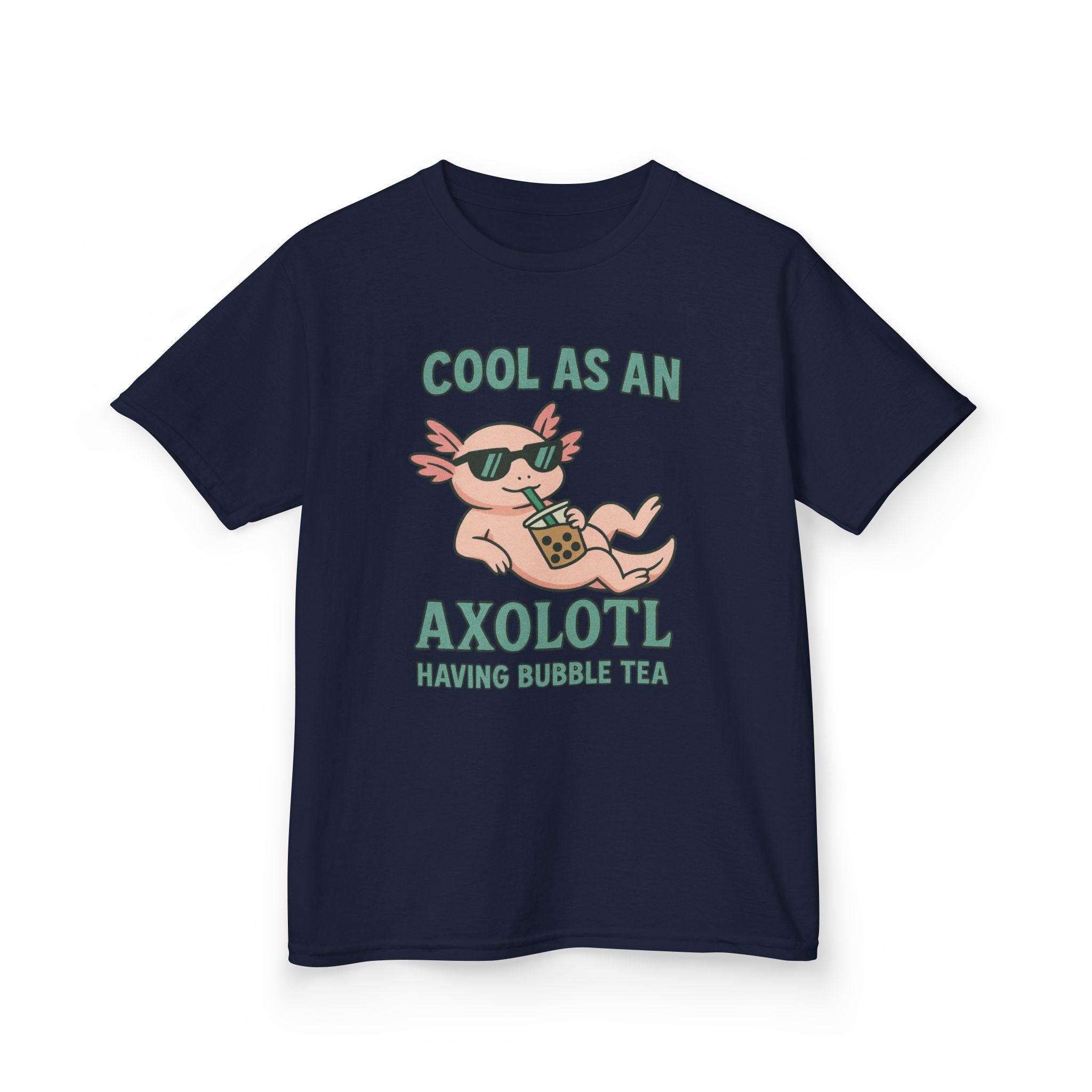 Cool Axolotl and Bubble Tea Kids Tee
