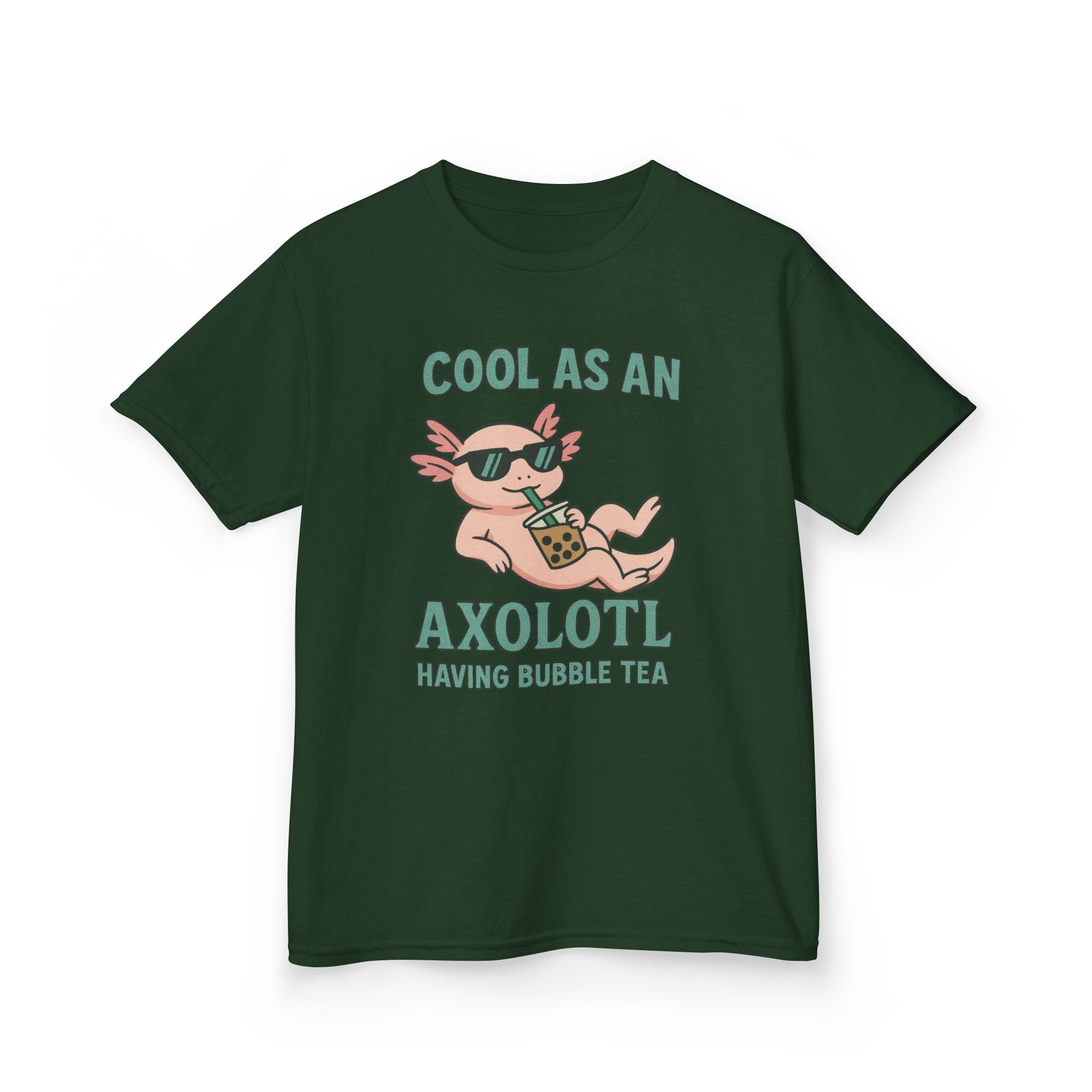 Cool Axolotl and Bubble Tea Kids Tee