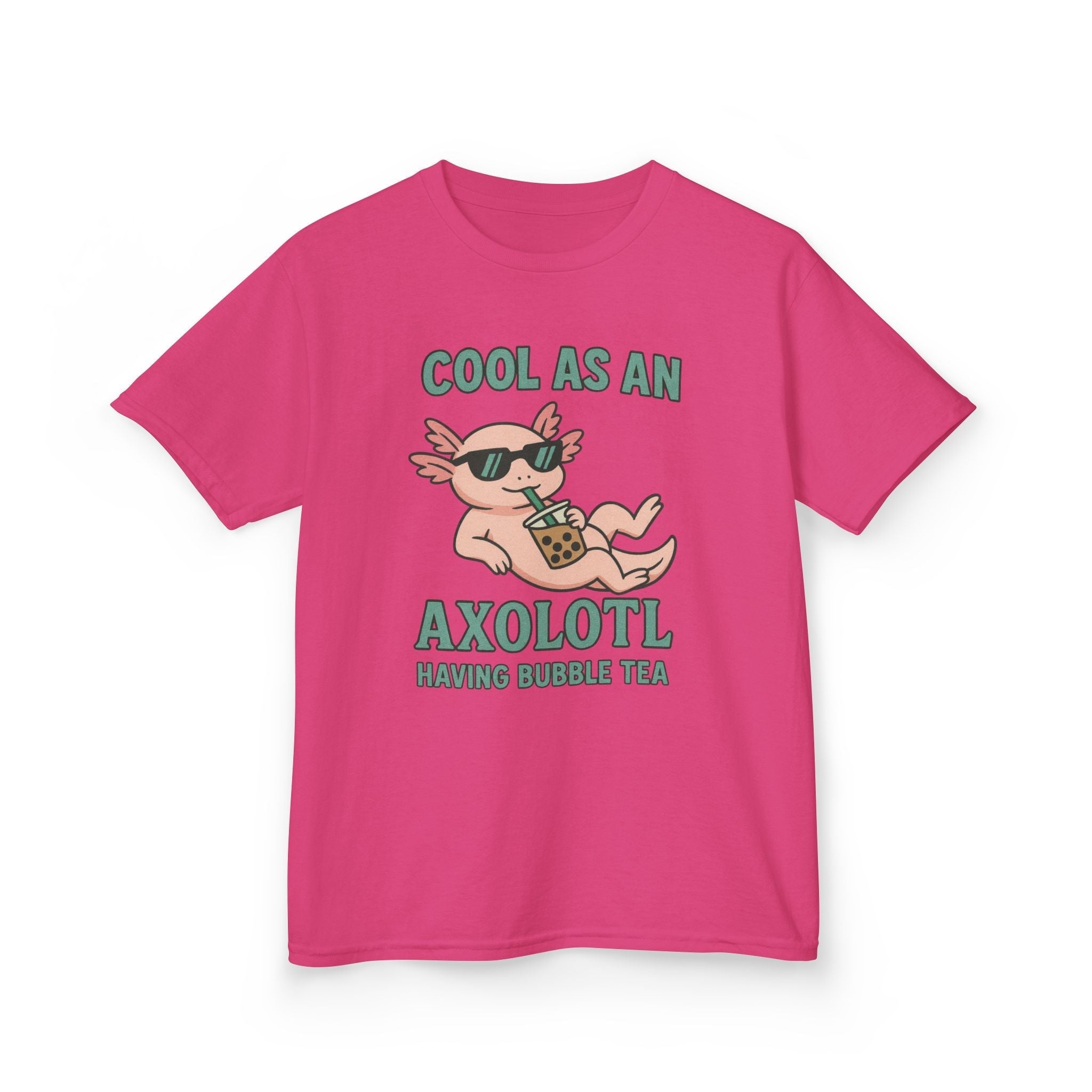 Cool Axolotl and Bubble Tea Kids Tee