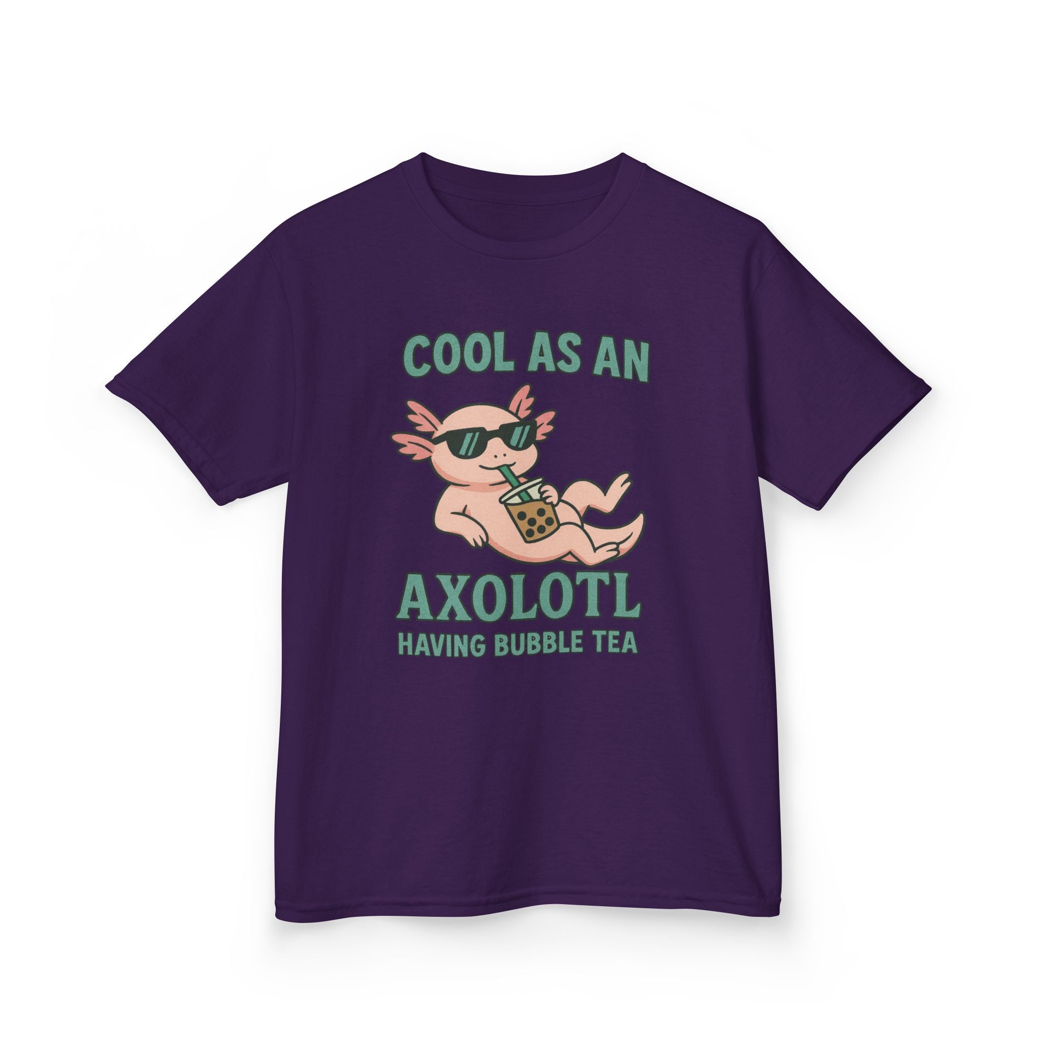 Cool Axolotl and Bubble Tea Kids Tee