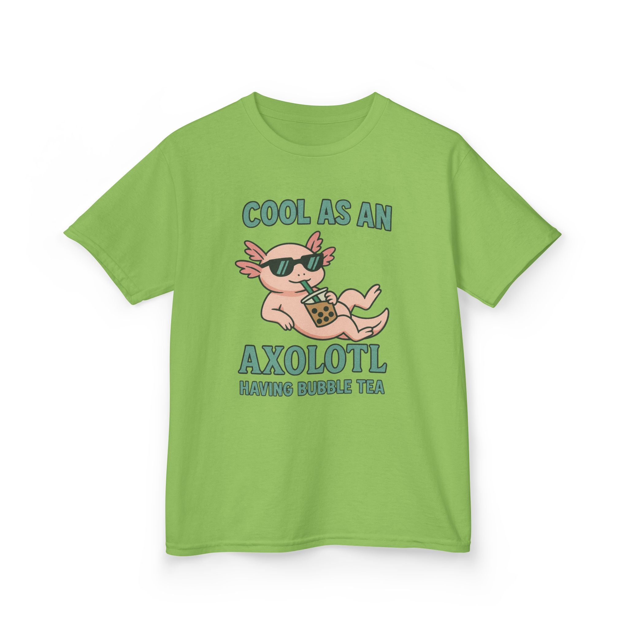 Cool Axolotl and Bubble Tea Kids Tee