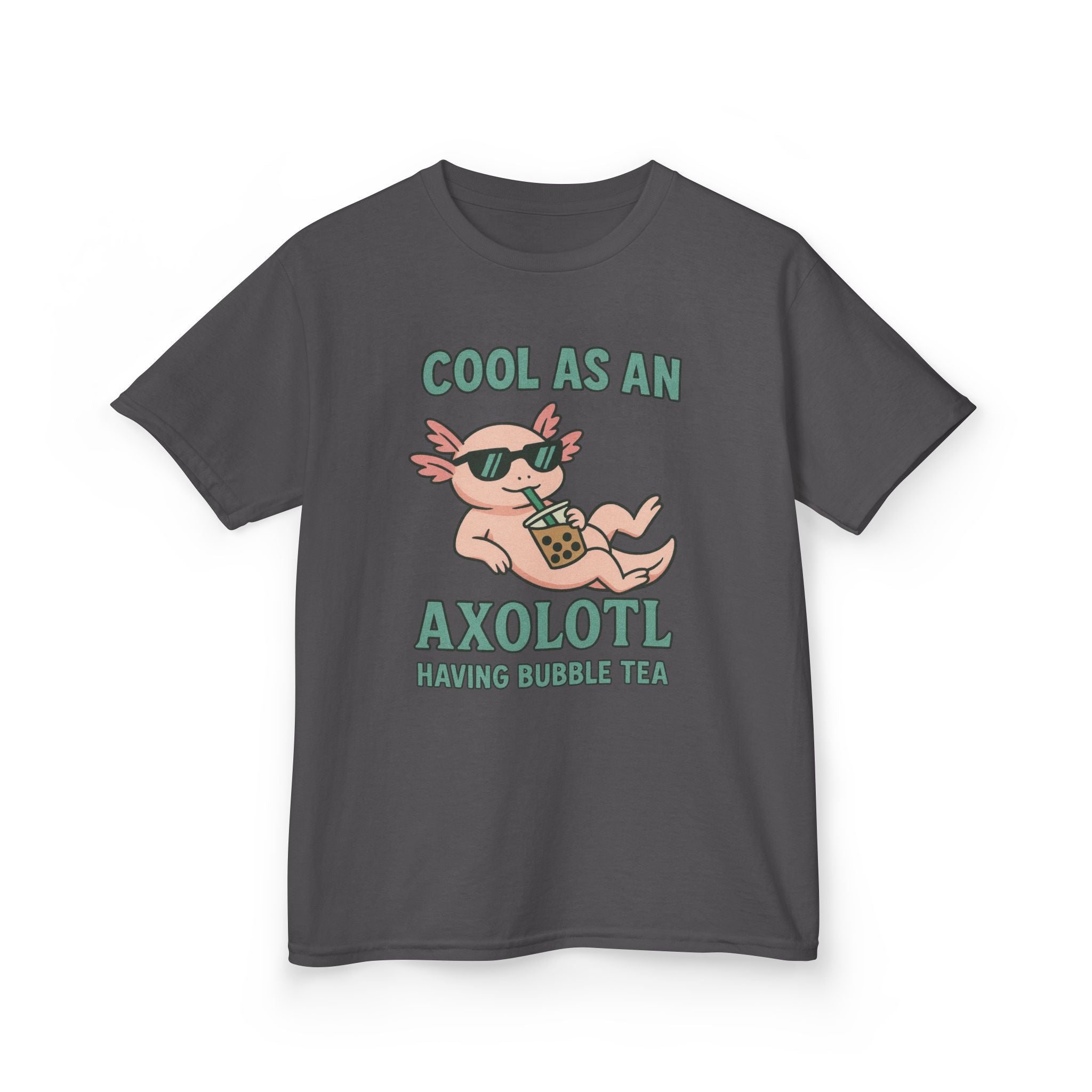 Cool Axolotl and Bubble Tea Kids Tee