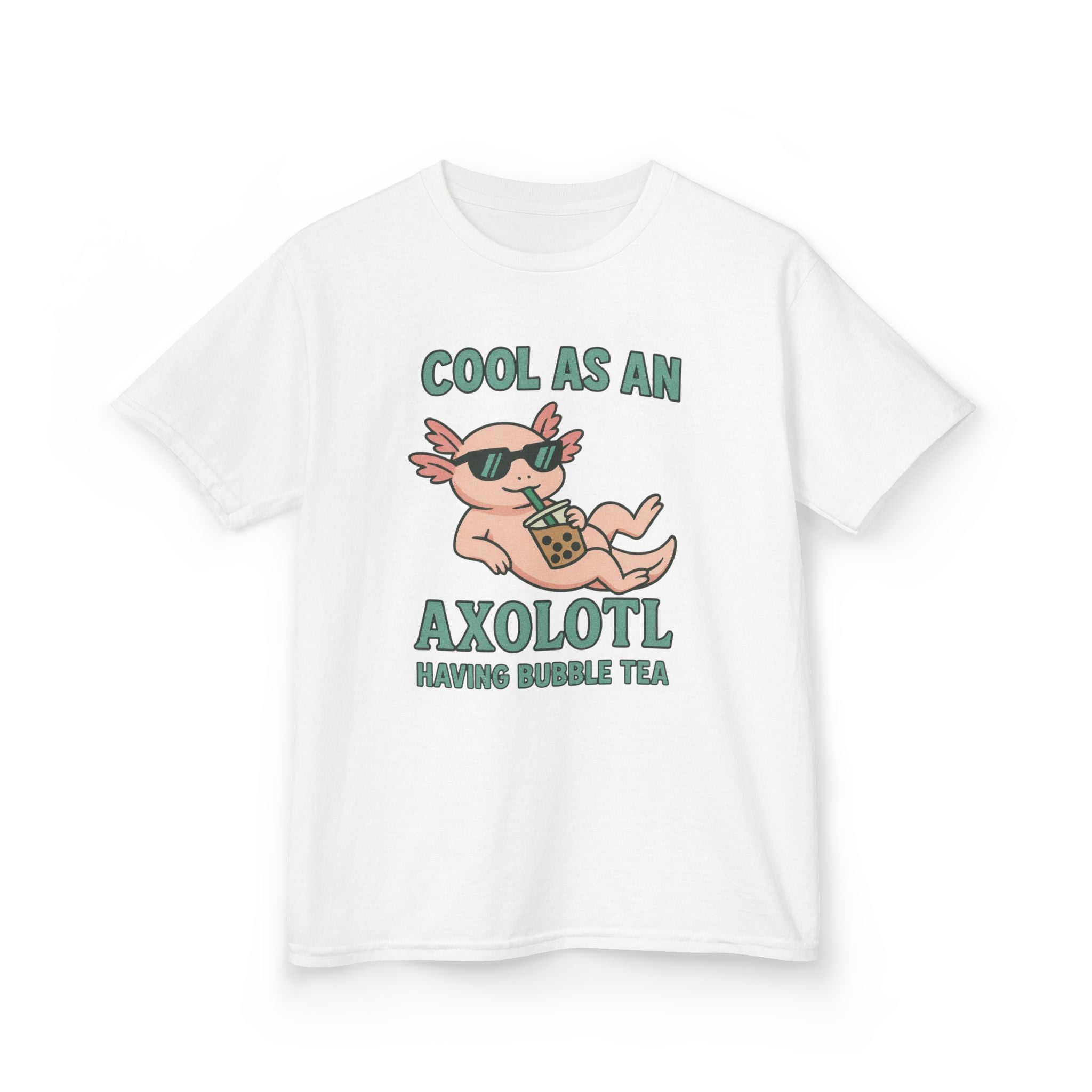 Cool Axolotl and Bubble Tea Kids Tee