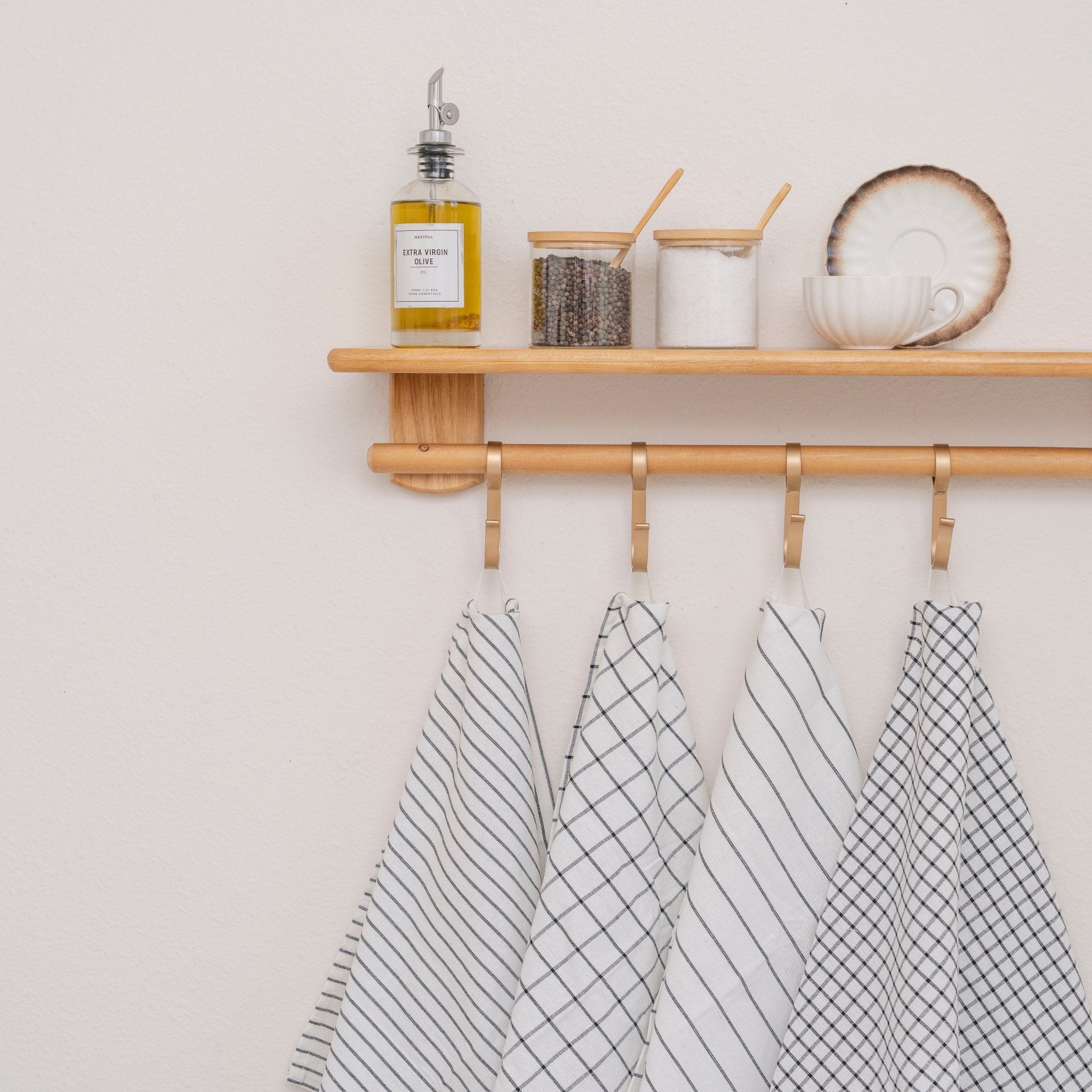 Stripe & Check Kitchen Towel Set - Rustic Avenue