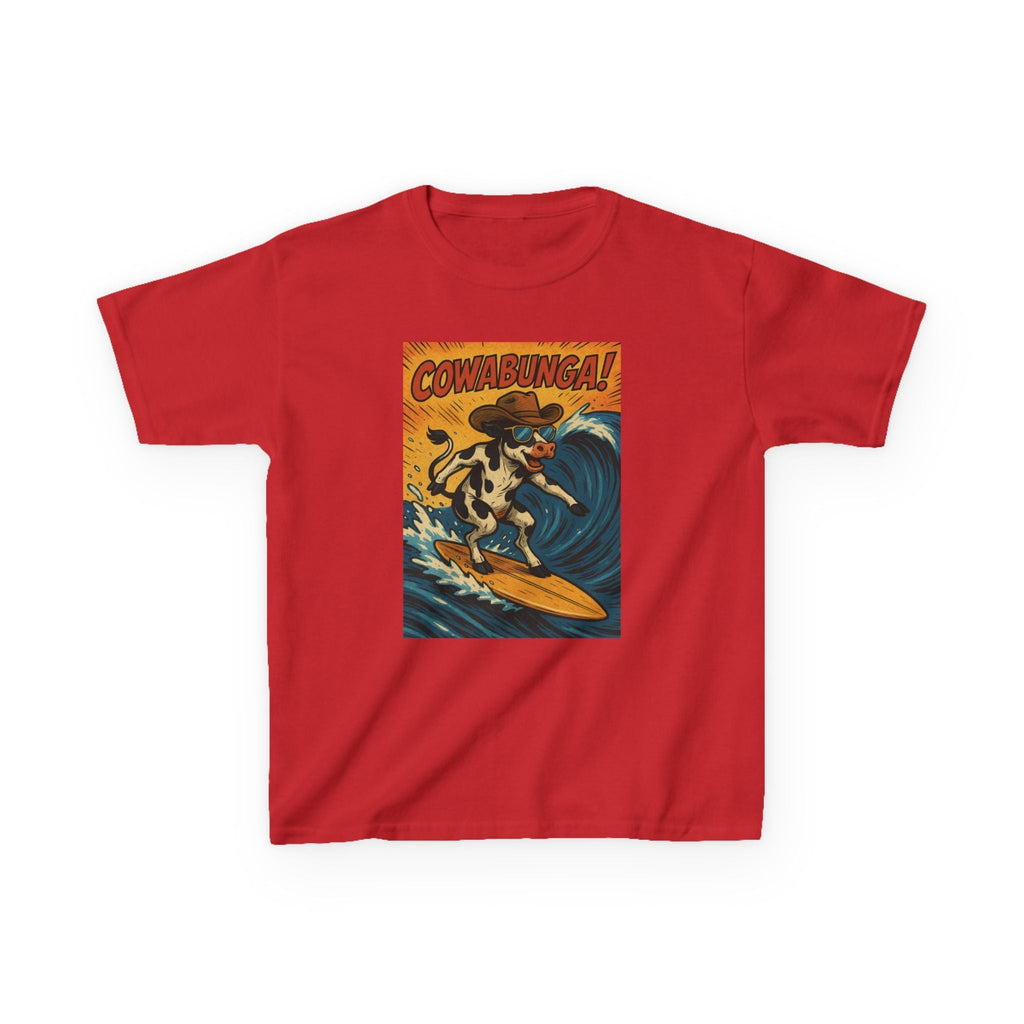 Cowabunga Surfing Cow Kids Tee