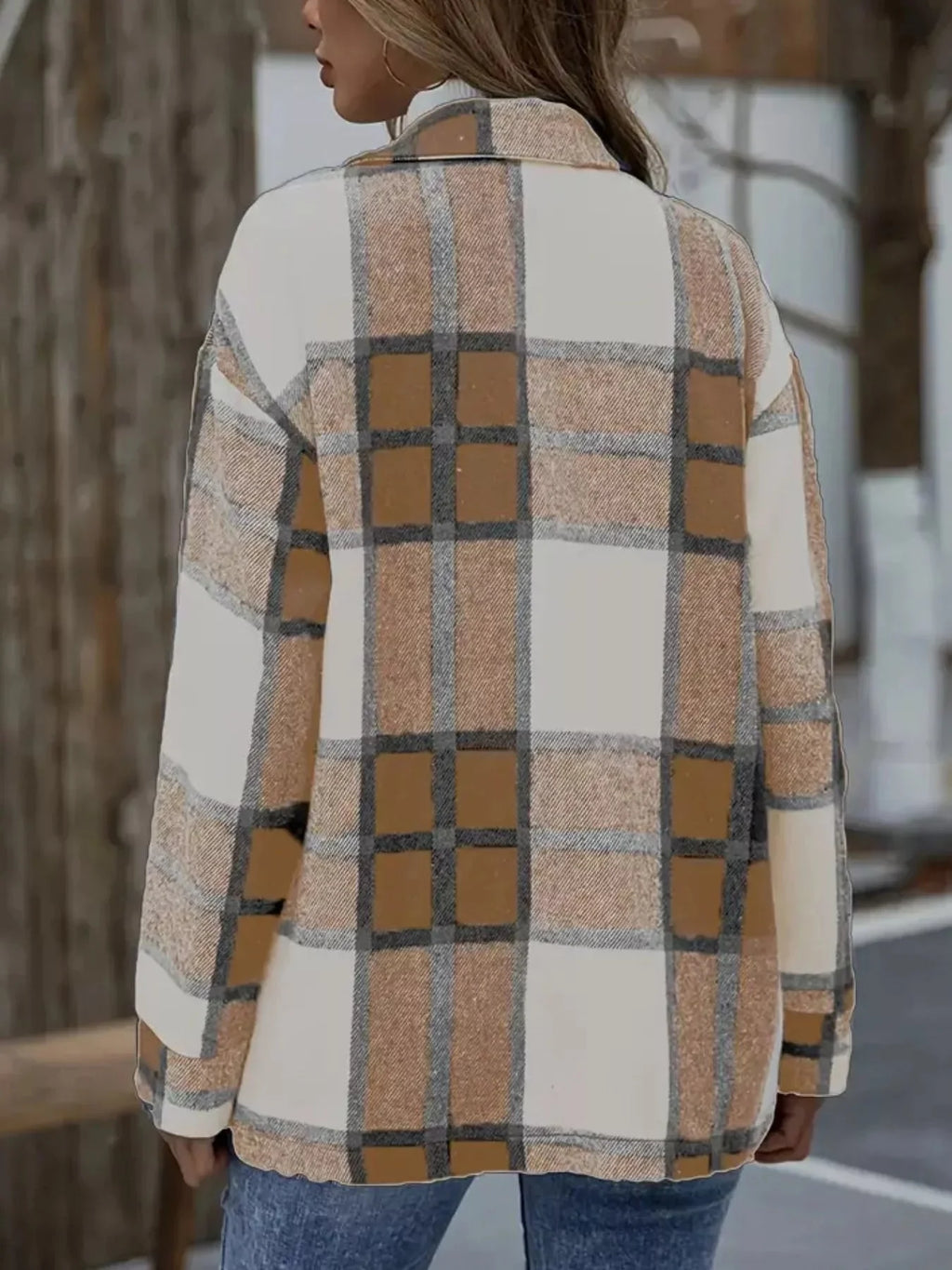 Cowgirl Plaid Button Shacket With Pockets