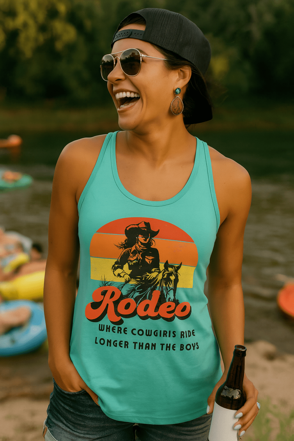 Cowgirls Ride Longer Than Boys Rodeo Tank