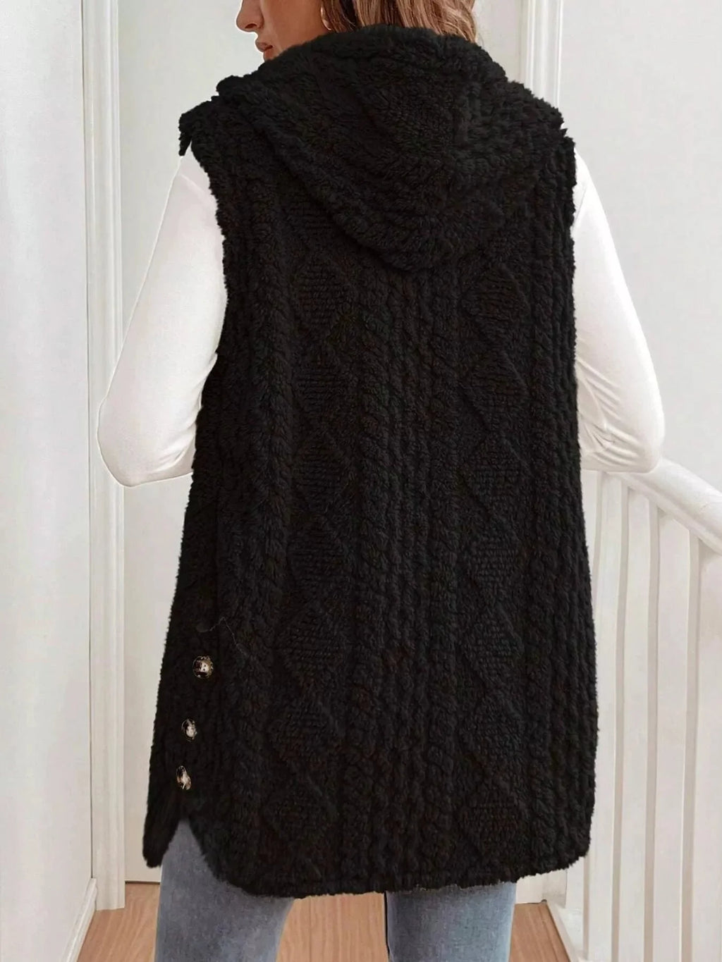 Cozy Sherpa Fleece Hooded Vest Coat - 4 Color Options