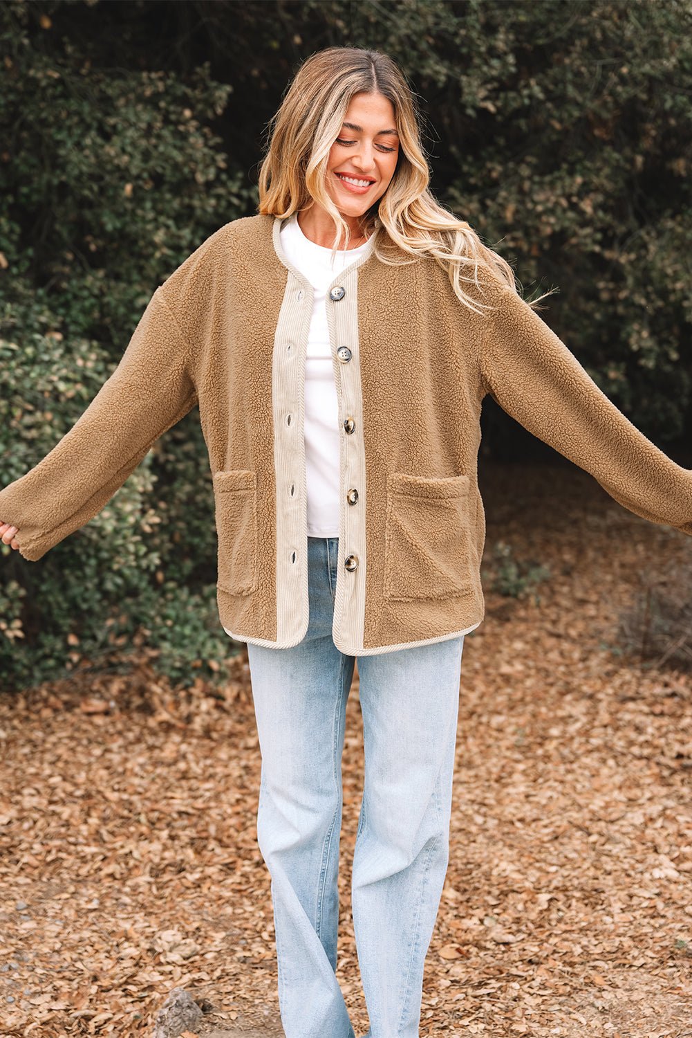 Lilisha Corduroy Edge Patchwork Jacket - Rustic Avenue