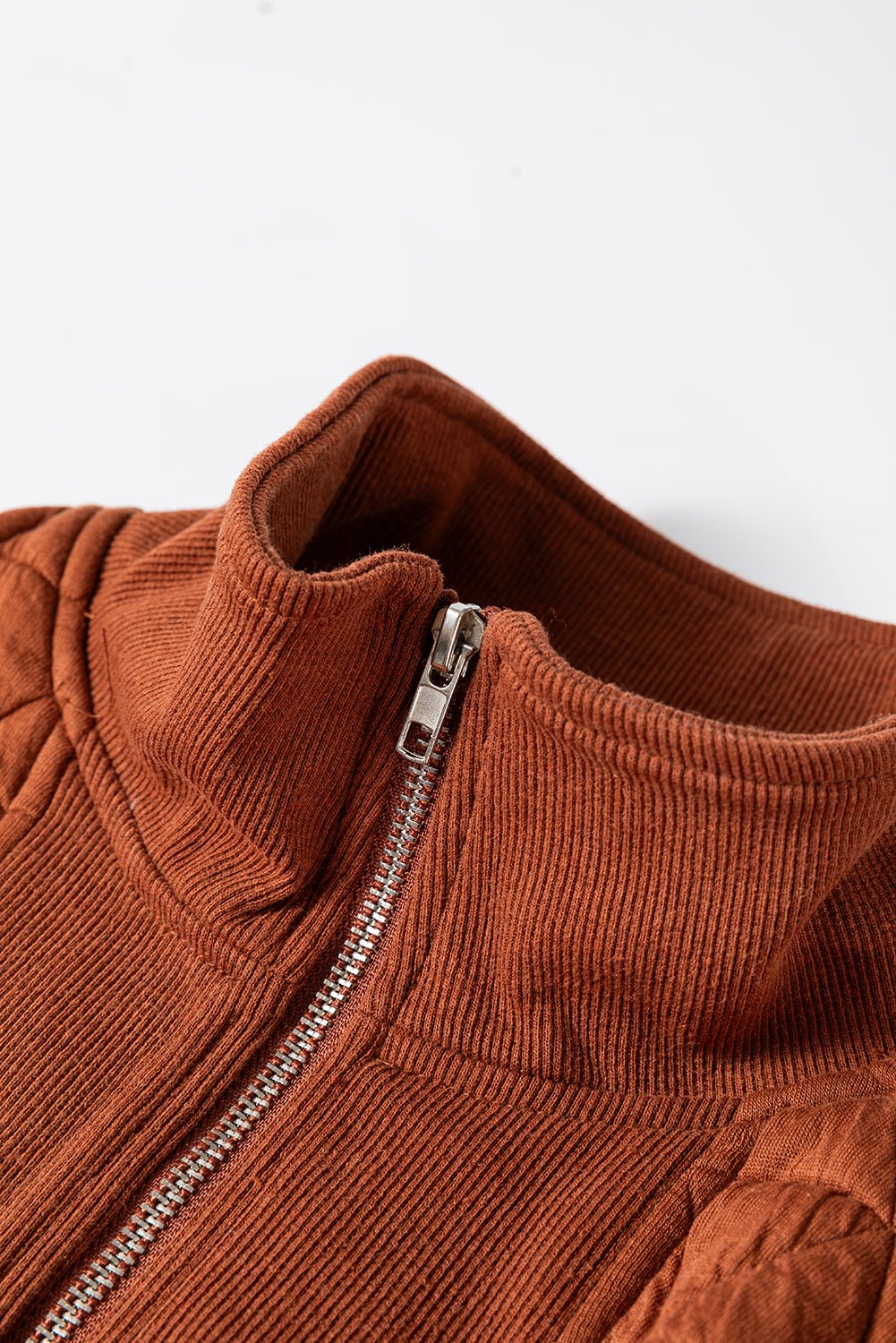Yavita Half Zipped Loose Sweatshirt - Rustic Avenue