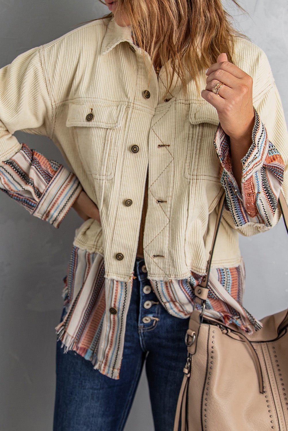 Lyla Button Up Corduroy Jacket - Rustic Avenue