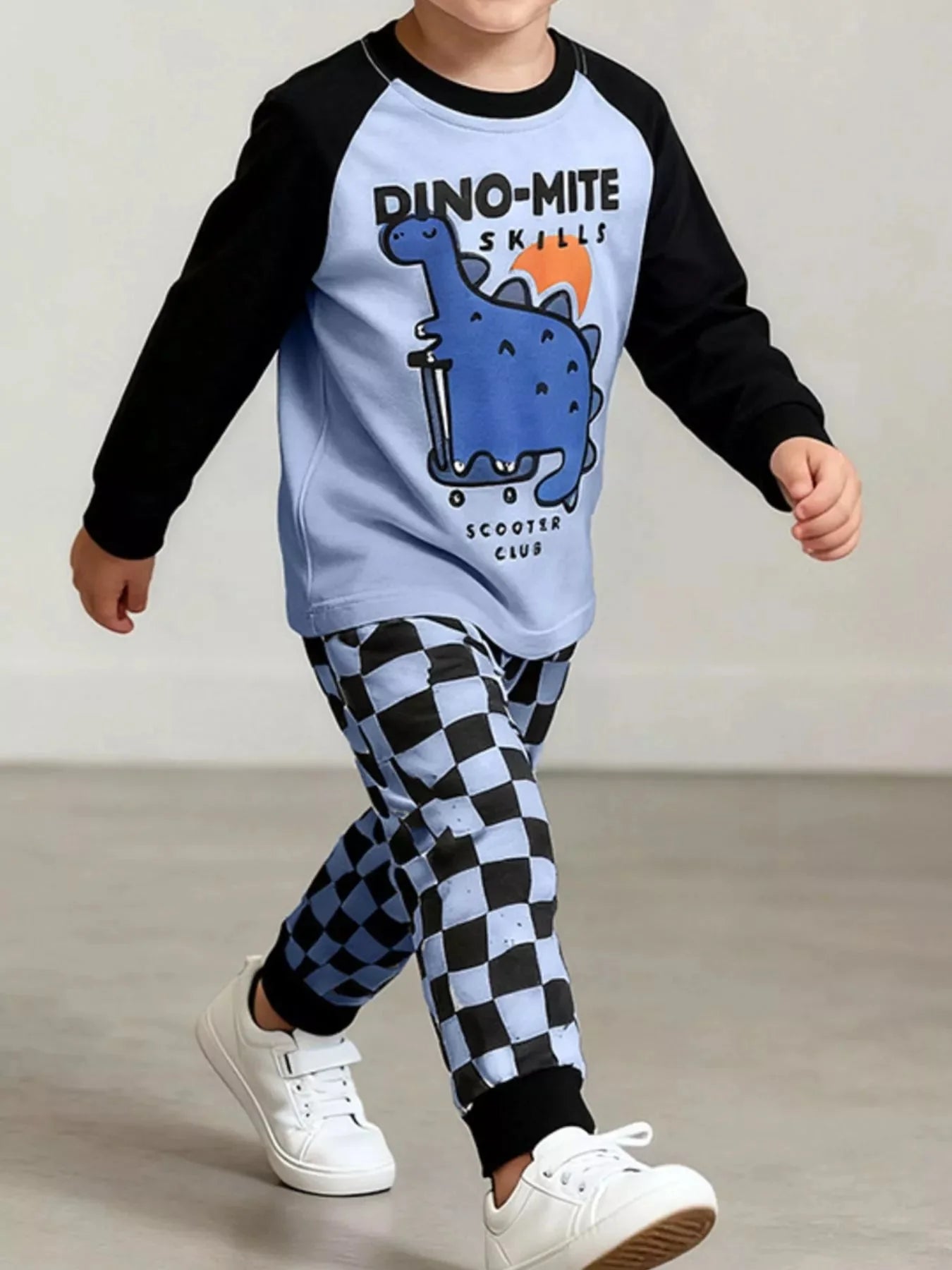 Dinosaur Scooter Top and Pants Set