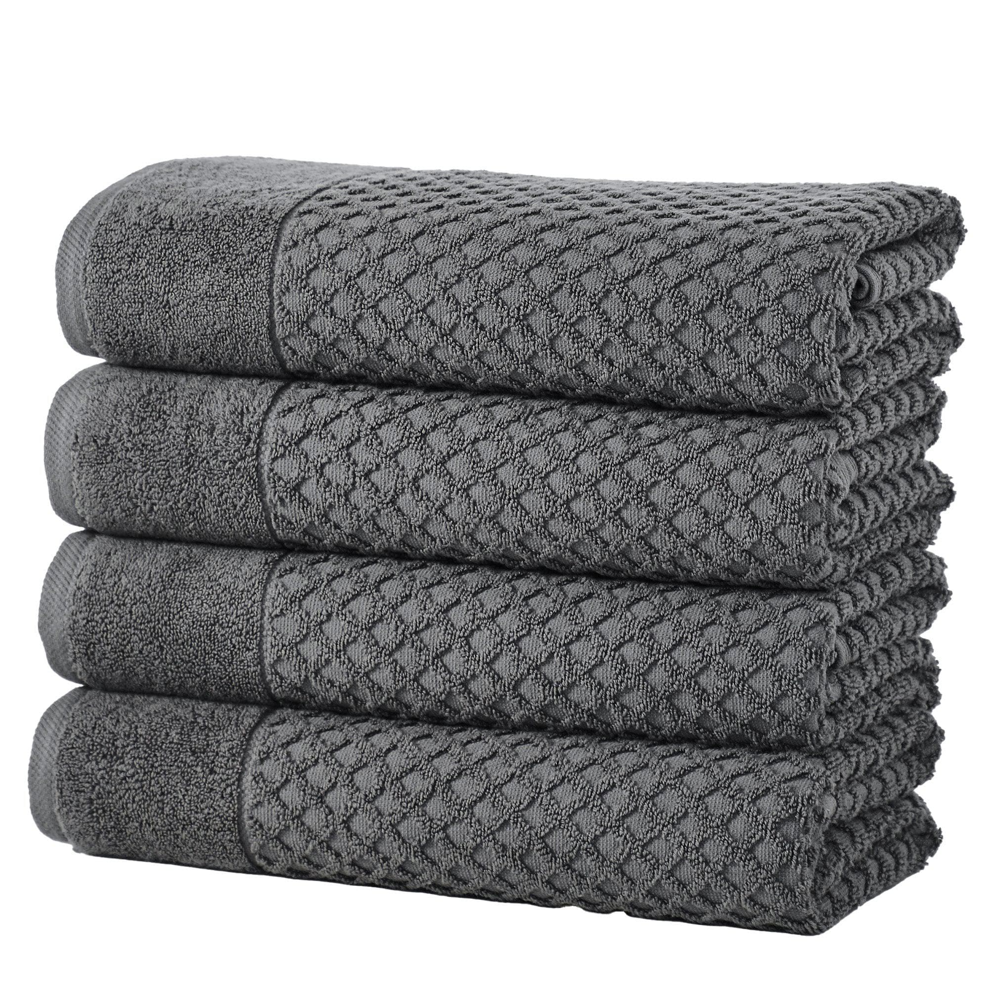 Cotton Diamond Waffle Weave Bath Towel Set - Grayson Collection - Rustic Avenue