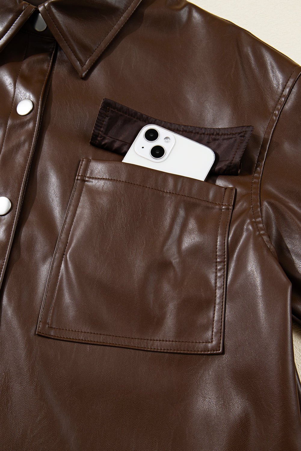 Mila Drawstring Hem Leather Jacket - Rustic Avenue