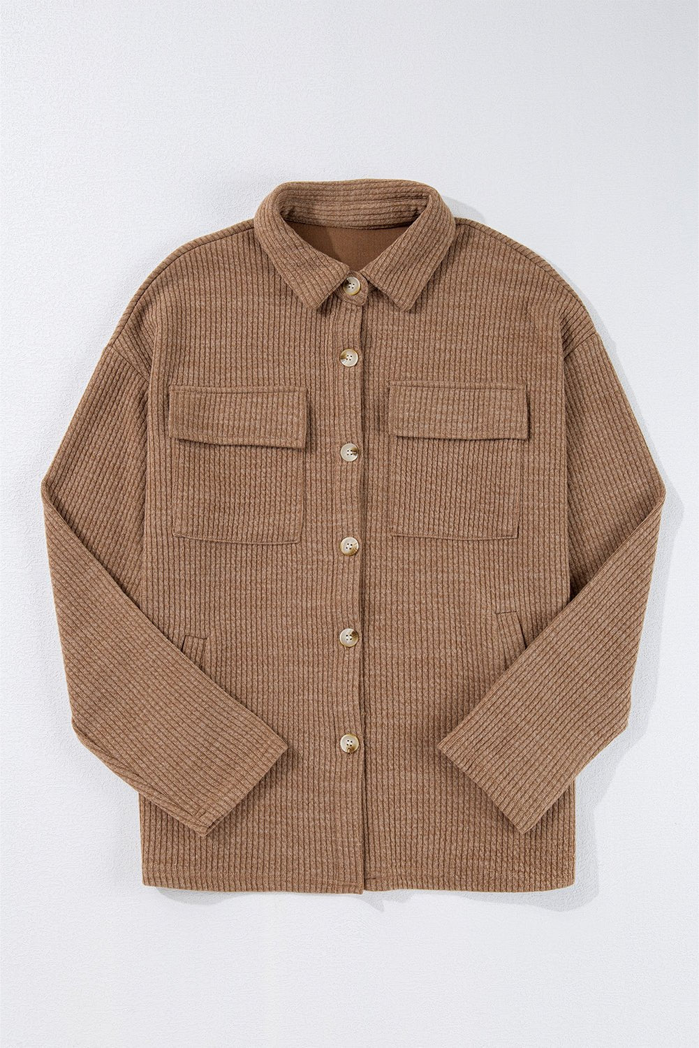 Lilith Corduroy Buttoned Long Sleeve Jacket - Rustic Avenue