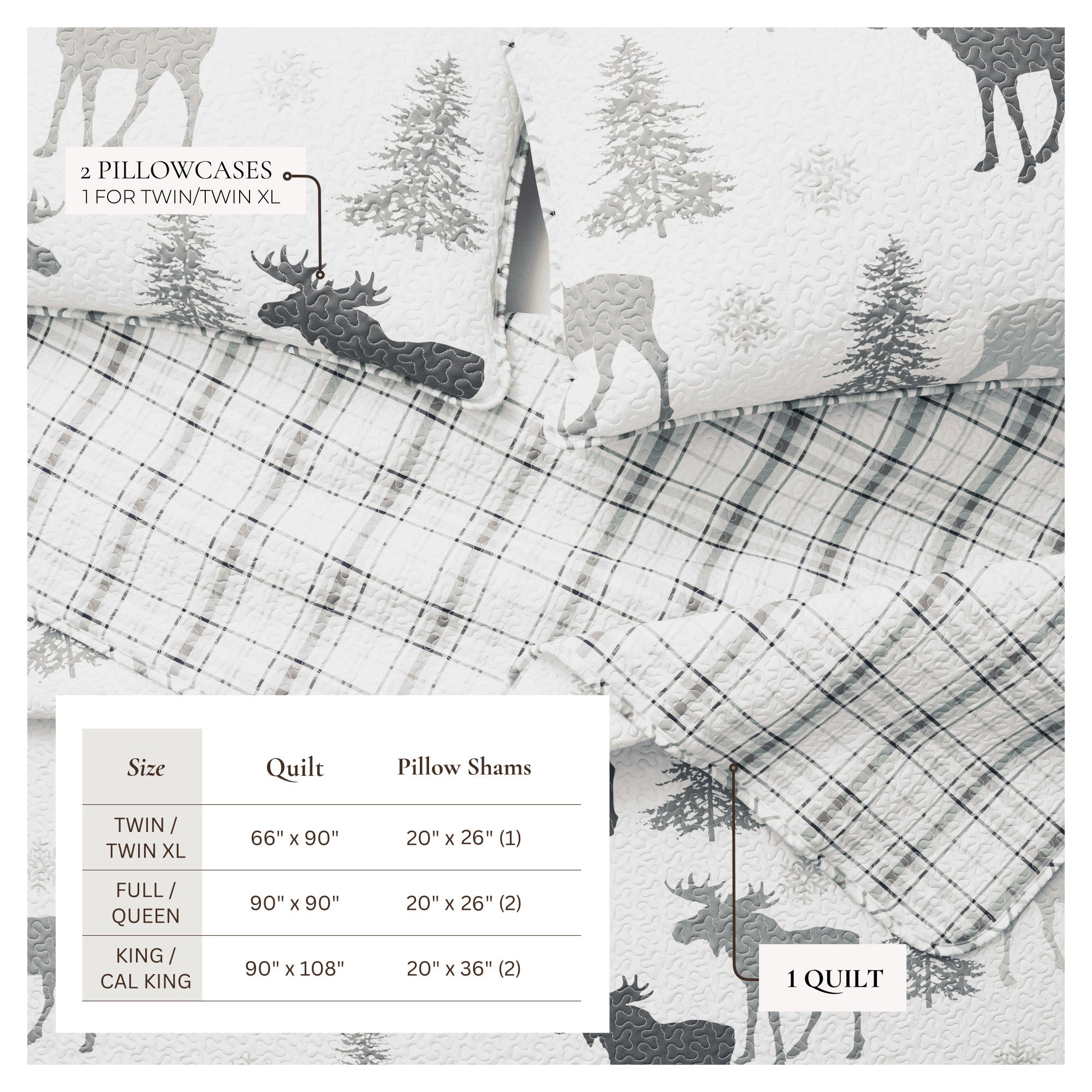 3 - Piece Lodge Quilt - Wilderness Collection - Rustic Avenue