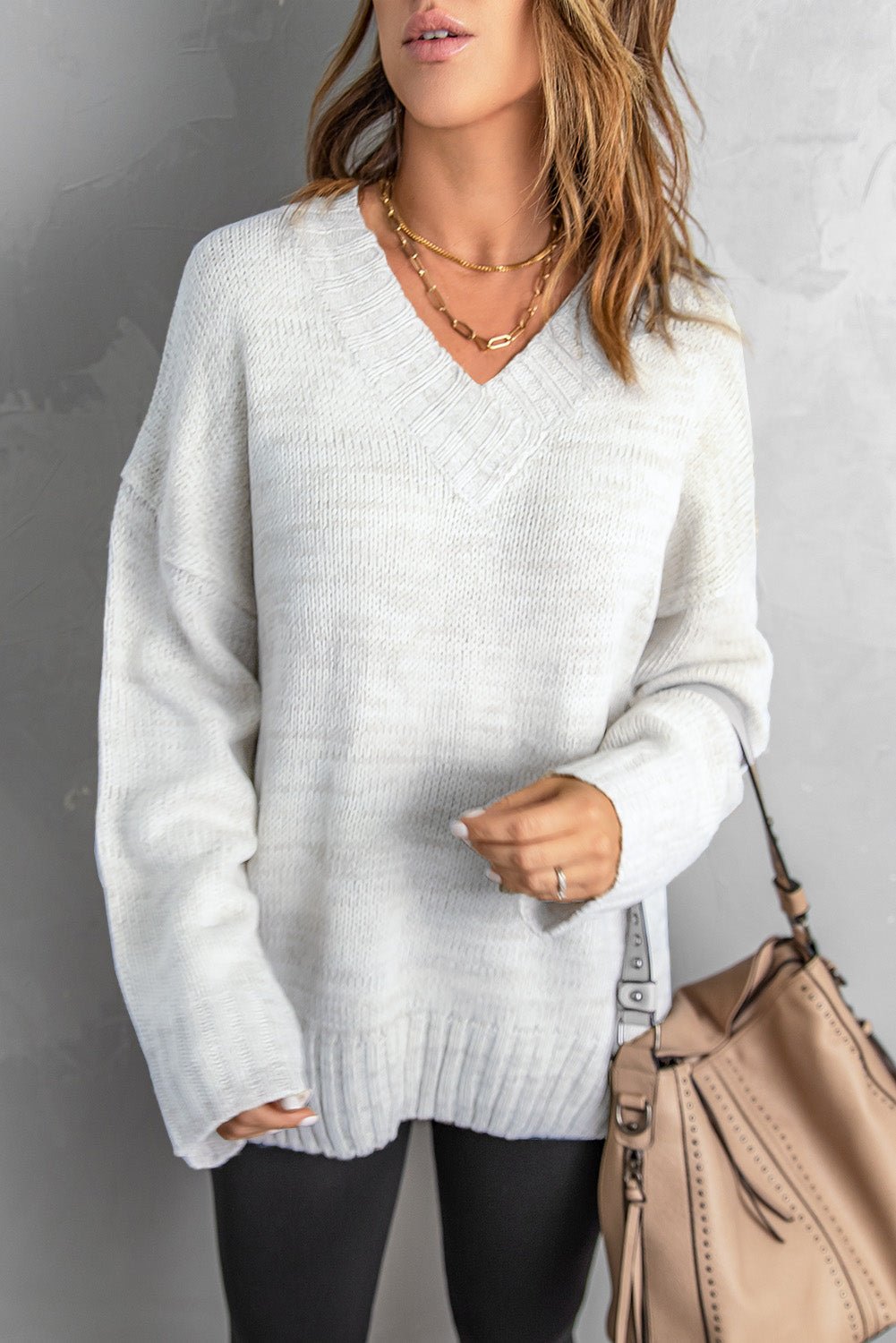 Leyla Drop Shoulder Knitted Sweater - Rustic Avenue