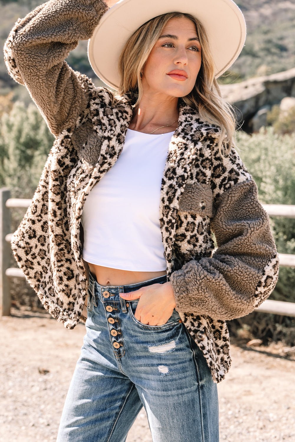 Alianna Flap Collared Up Jacket - Rustic Avenue