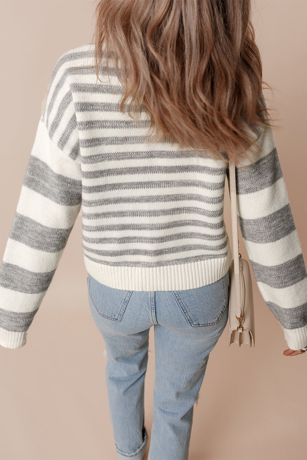 Dylan Stripe Drop Shoulder Sweater - Rustic Avenue