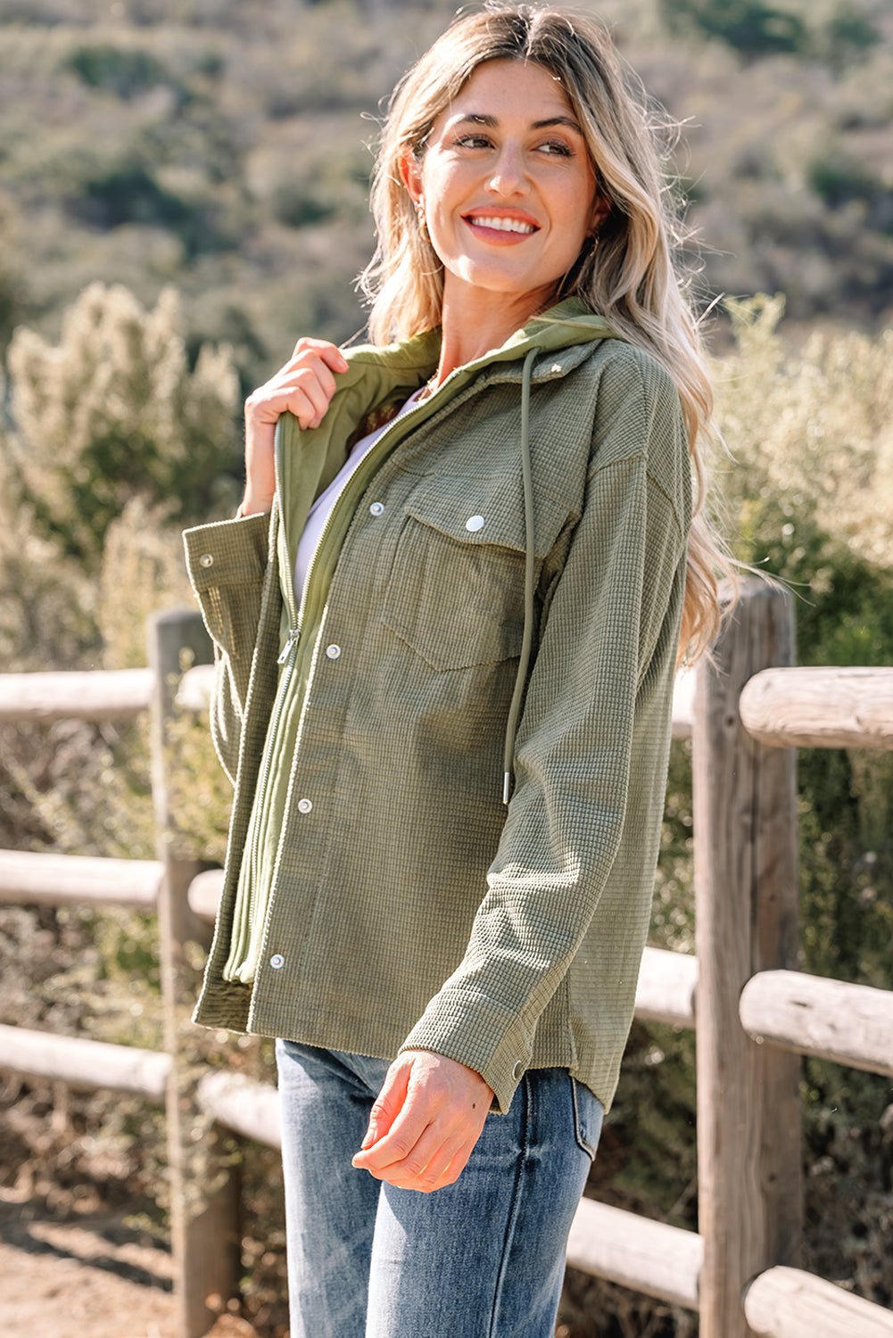 Undine Knit Textured Hooded Jacket - Rustic Avenue