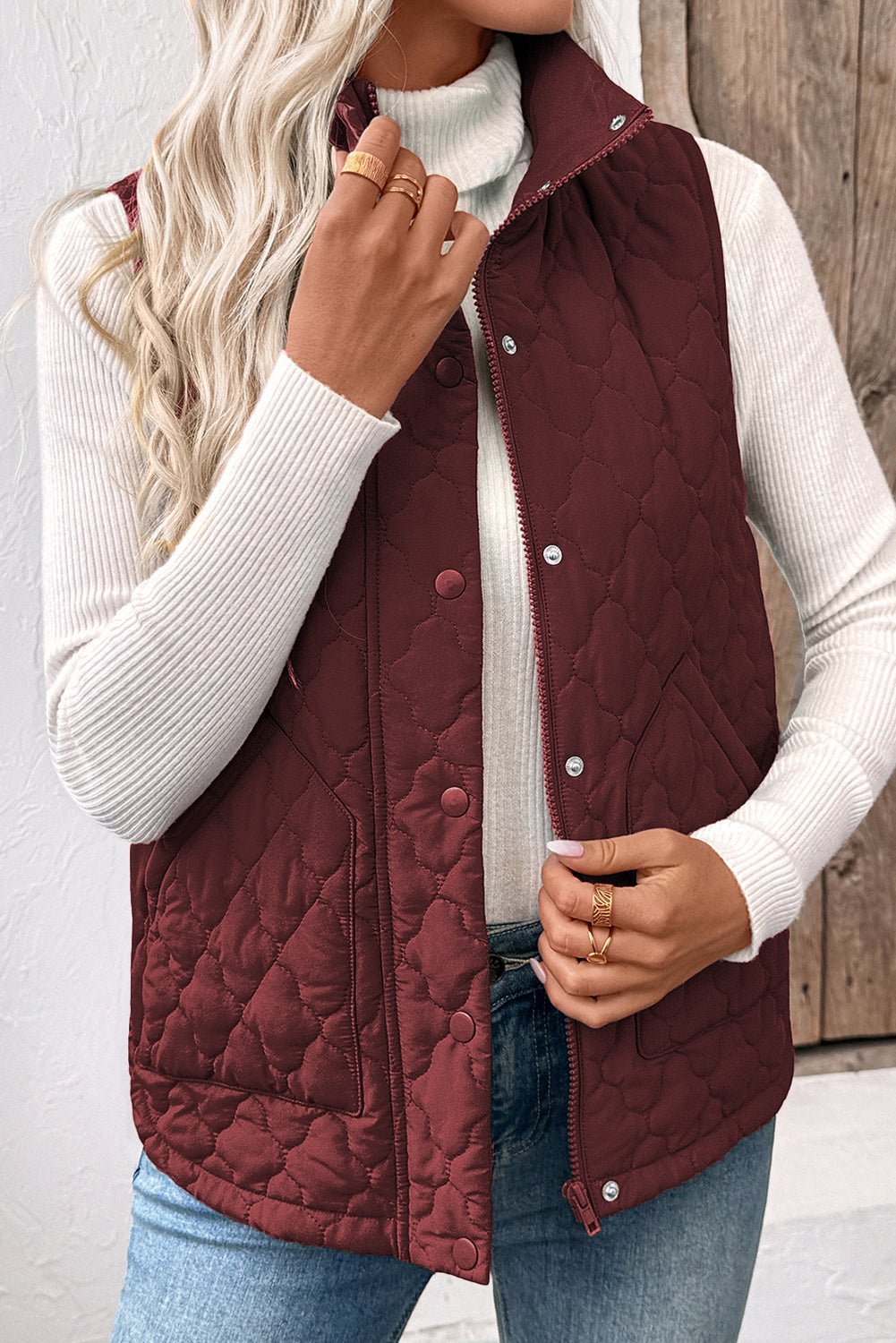 Flower Quilted Winter Vest