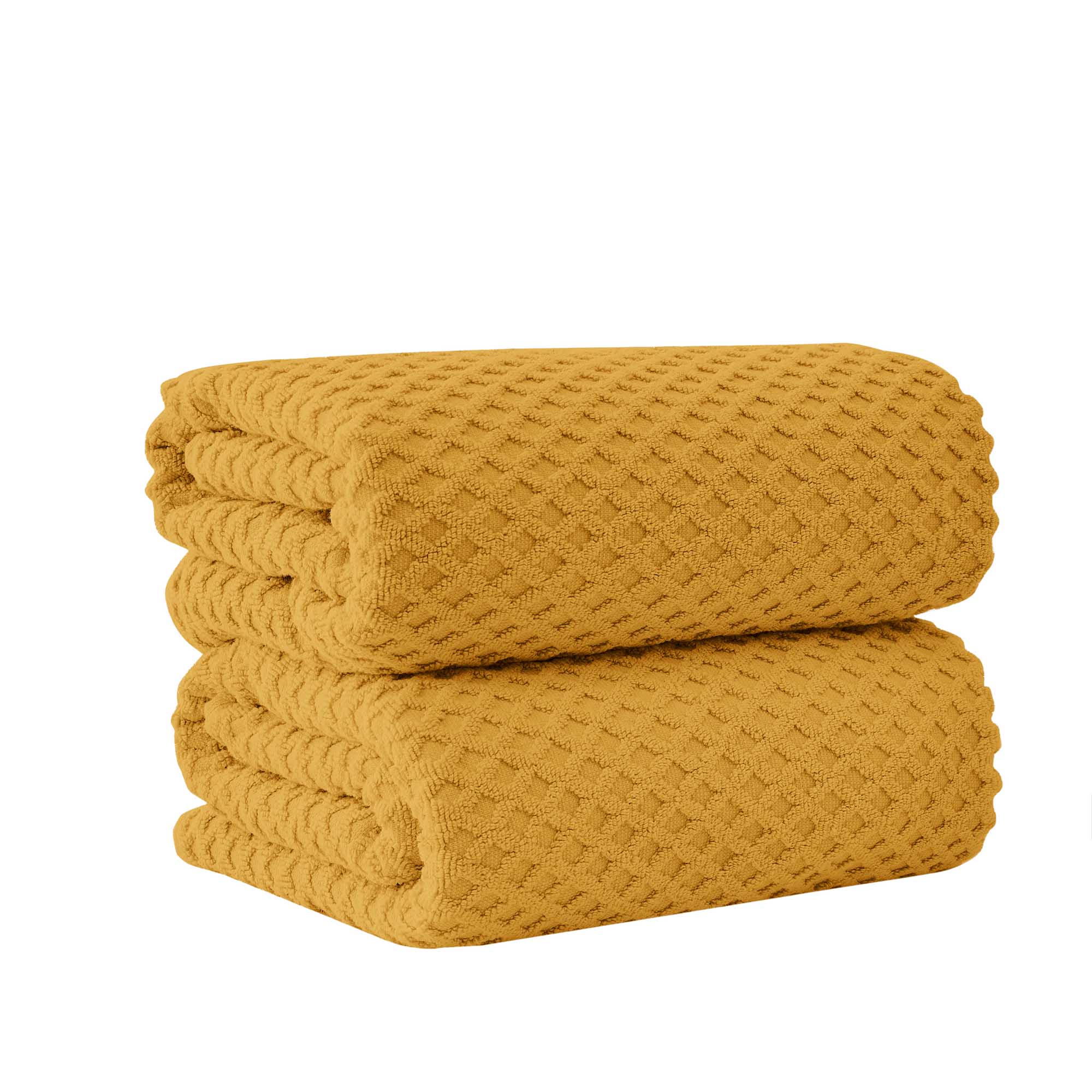 Cotton Diamond Waffle Weave Bath Towel Set - Grayson Collection - Rustic Avenue