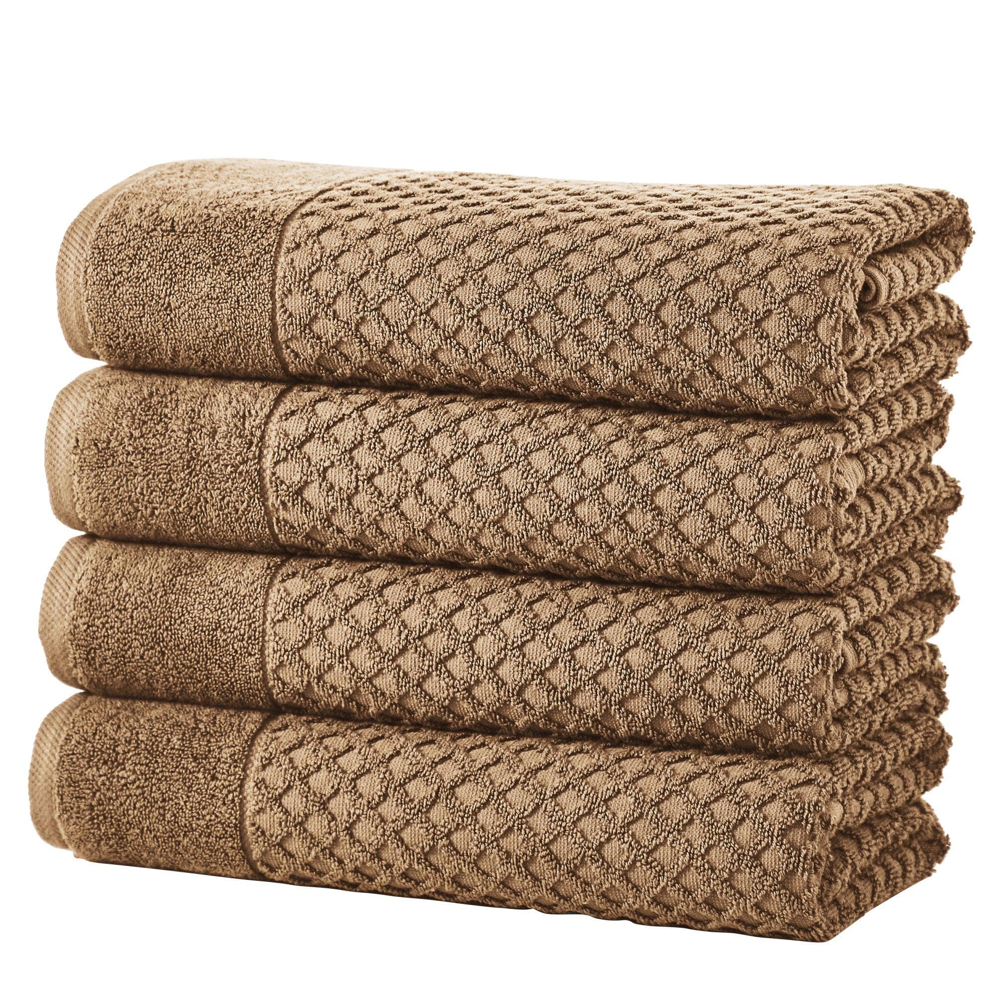 Cotton Diamond Waffle Weave Bath Towel Set - Grayson Collection - Rustic Avenue