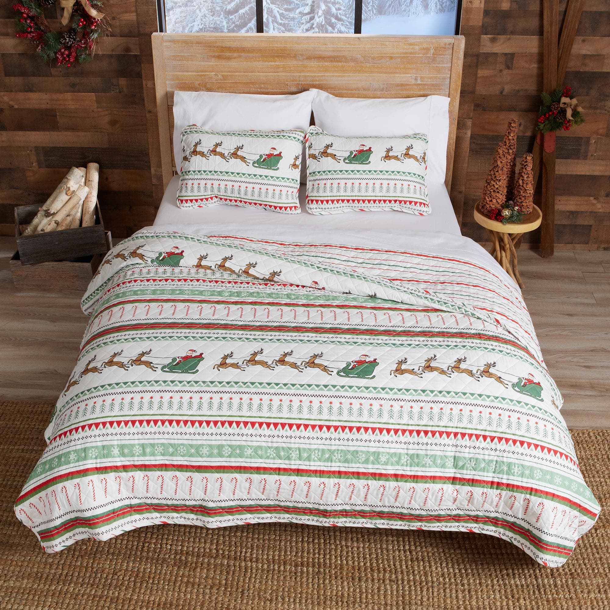 3 - Piece Christmas Quilt - Festive Collection - Rustic Avenue