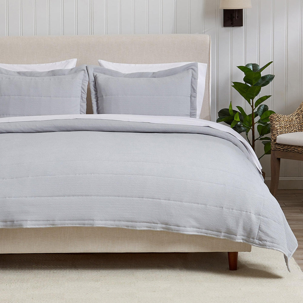 3 Piece Textured Striped Quilt Set - Ellie Collection - Rustic Avenue