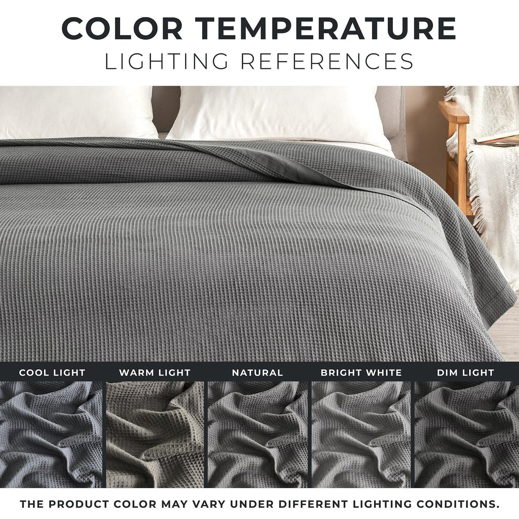 100% Cotton Small Waffle Weave Blanket - Hazel Collection - Rustic Avenue