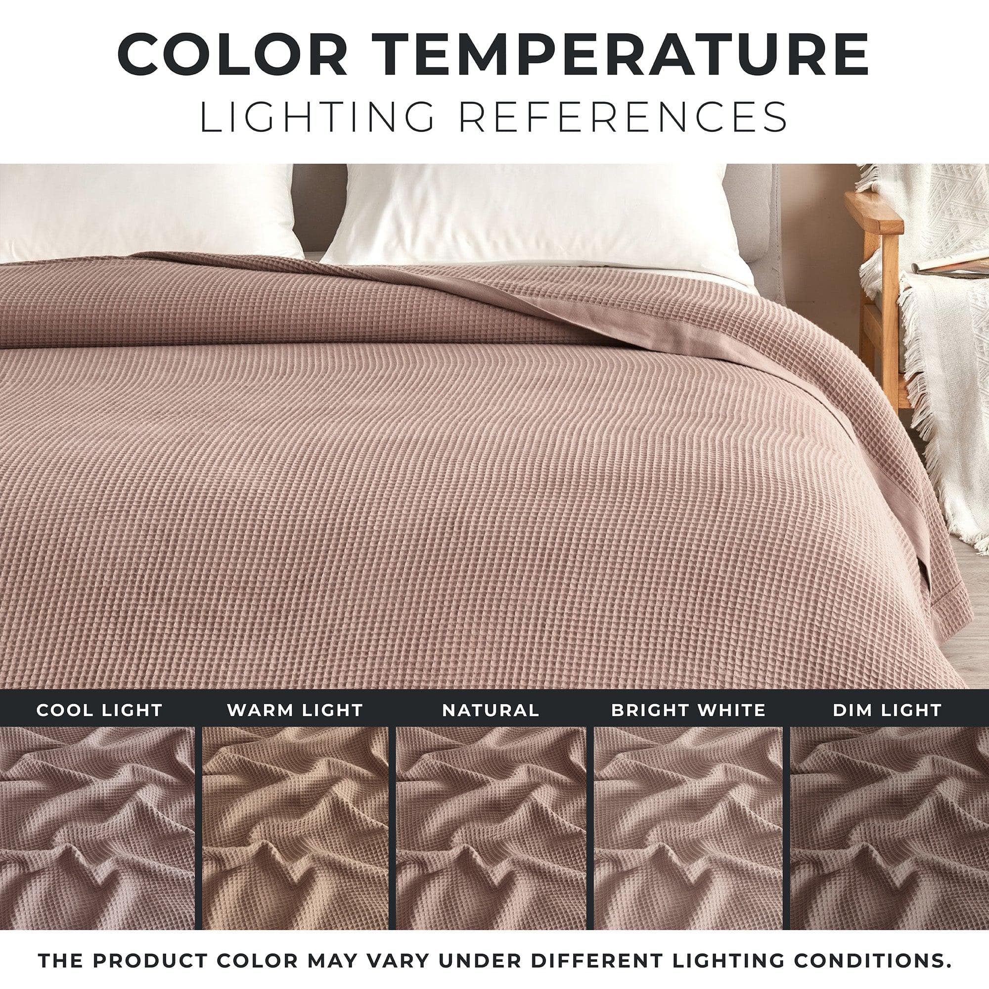 100% Cotton Small Waffle Weave Blanket - Hazel Collection - Rustic Avenue