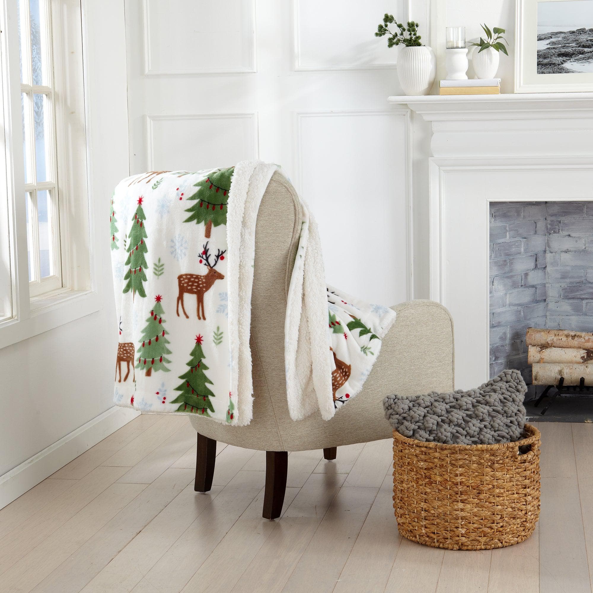 Sherpa Throw Blanket - Eve Collection - Rustic Avenue