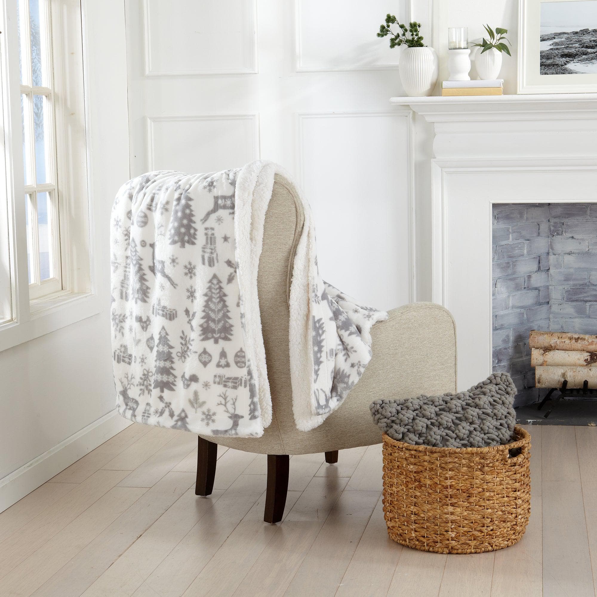 Sherpa Throw Blanket - Eve Collection - Rustic Avenue