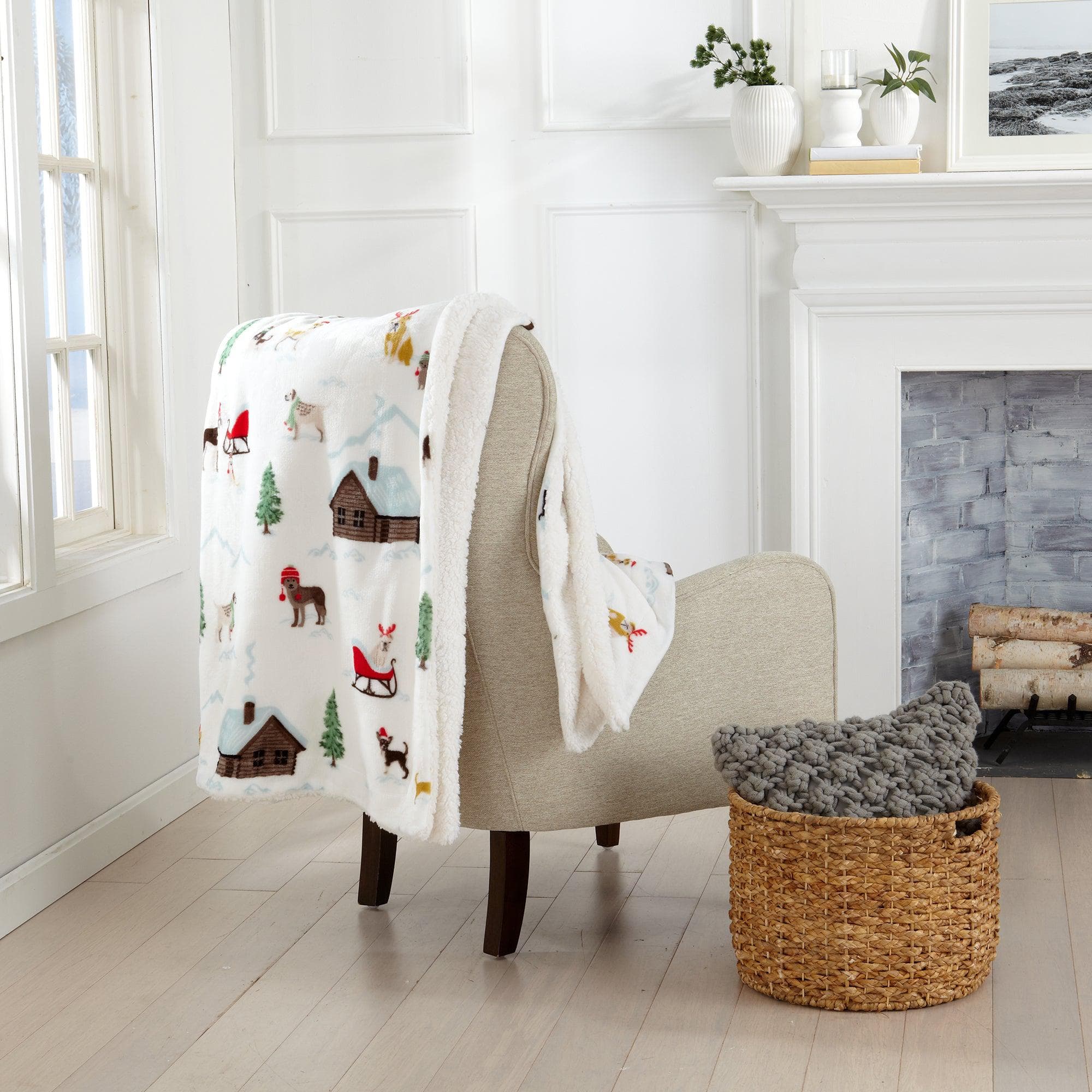 Sherpa Throw Blanket - Eve Collection - Rustic Avenue