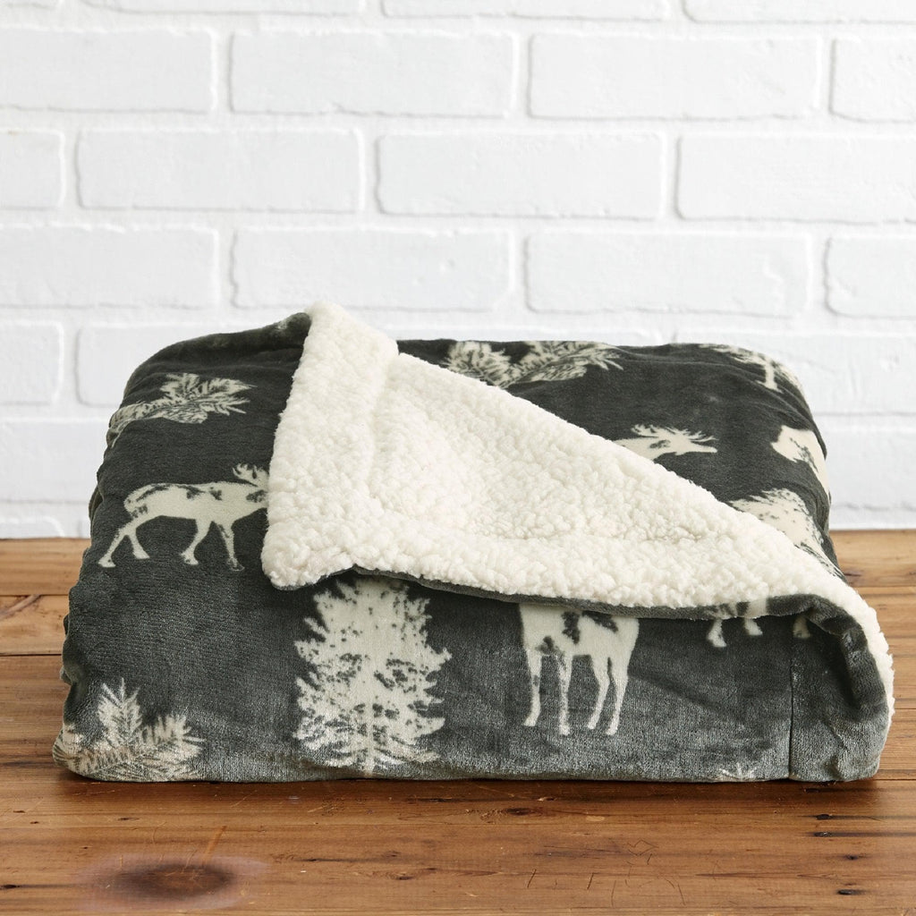 Sherpa Throw Blanket - Hudson Collection - Rustic Avenue