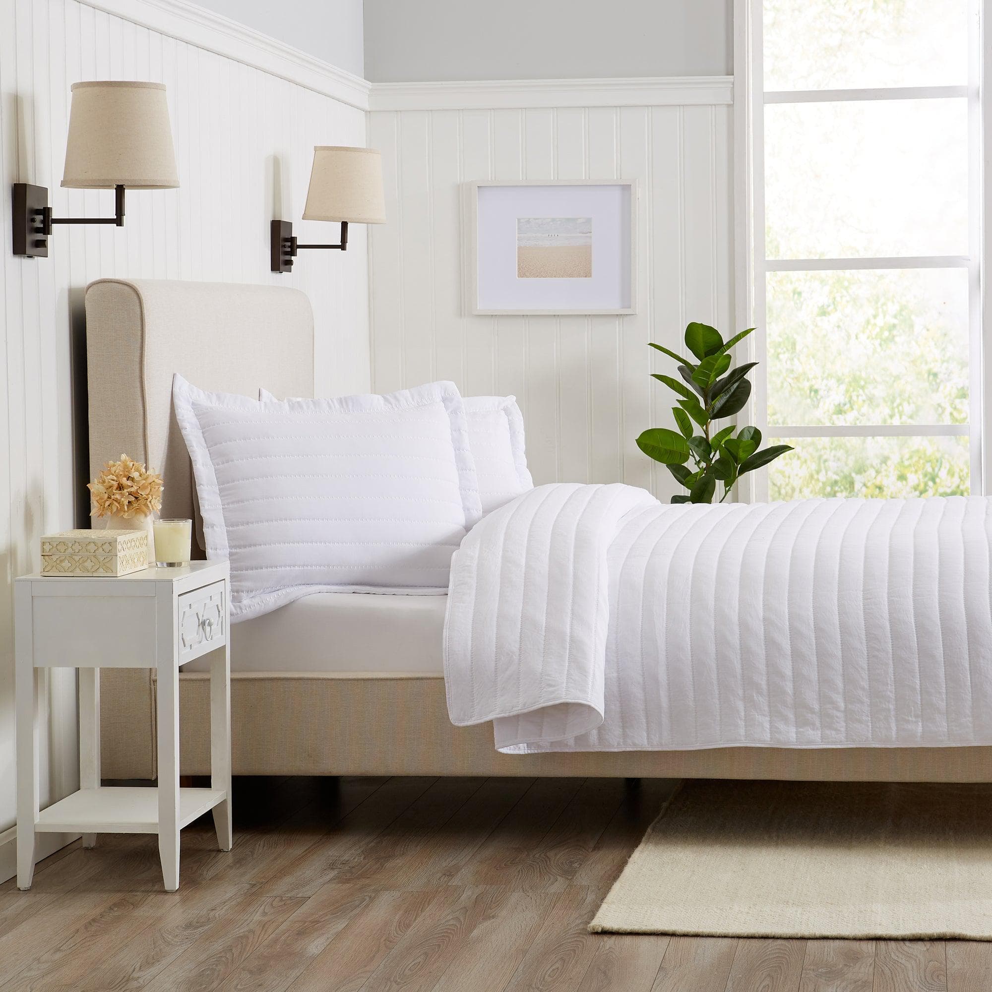 3 - Piece Solid Striped Quilt - Virginia Collection - Rustic Avenue