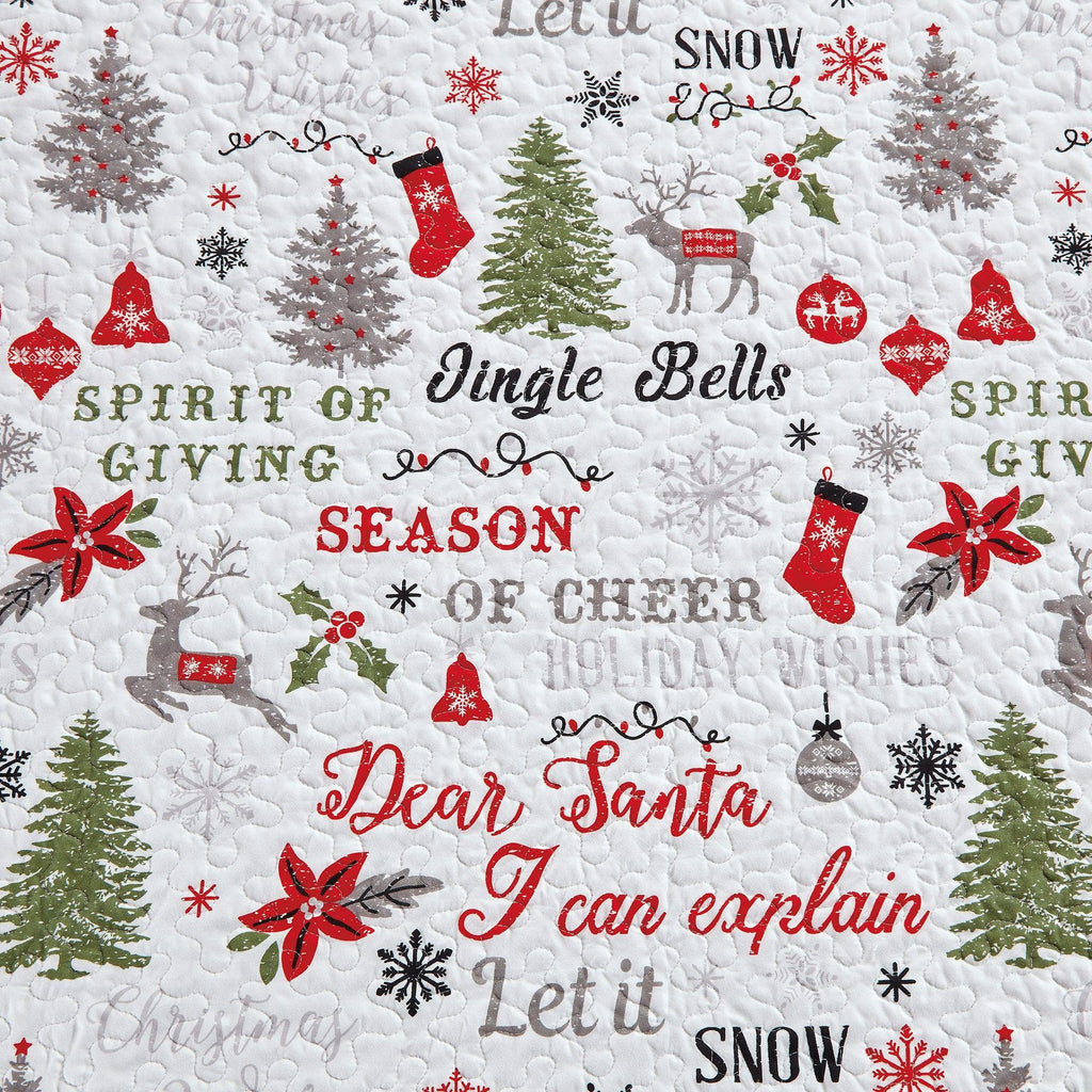 Holiday 3 Piece Quilt Set - Carol Collection - Rustic Avenue