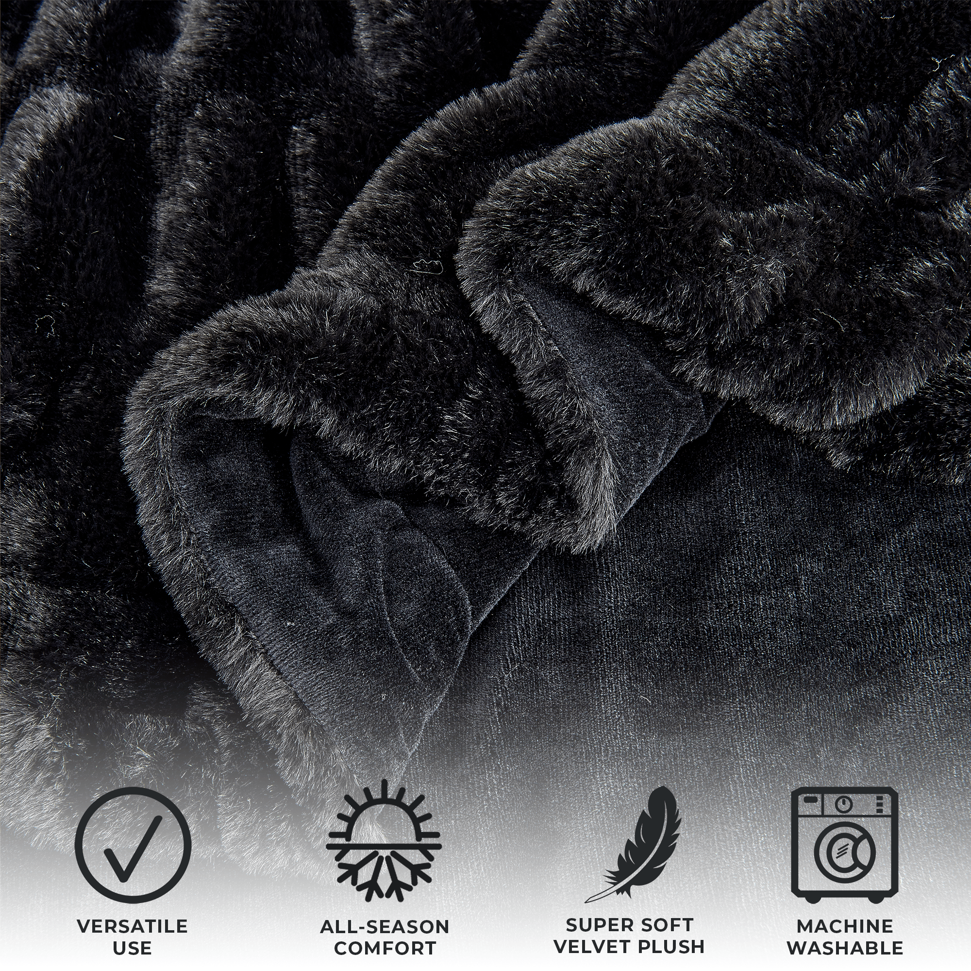 Ruched Faux Fur Throw Blanket - Alondra Collection - Rustic Avenue