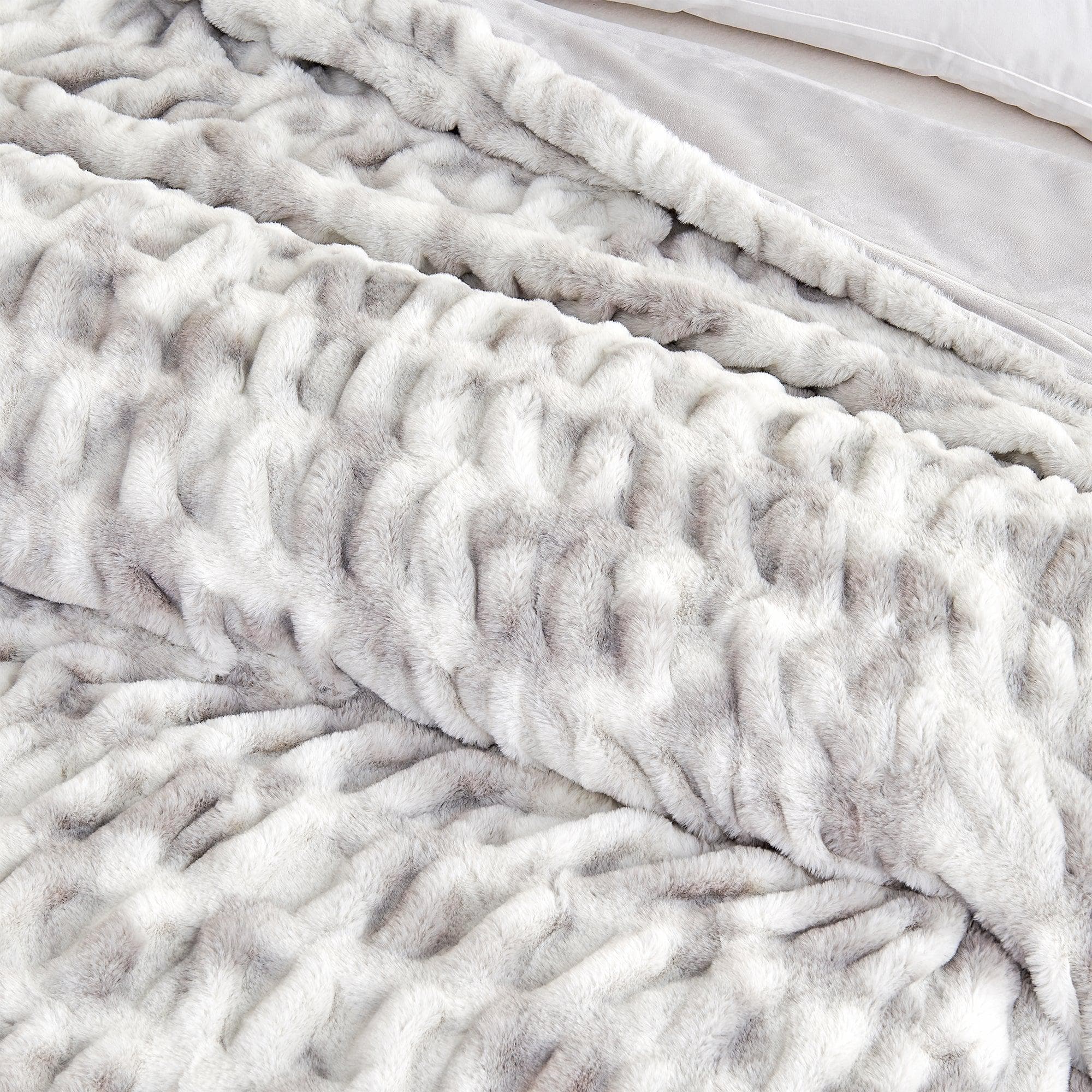 Ruched Faux Fur Throw Blanket - Alondra Collection - Rustic Avenue