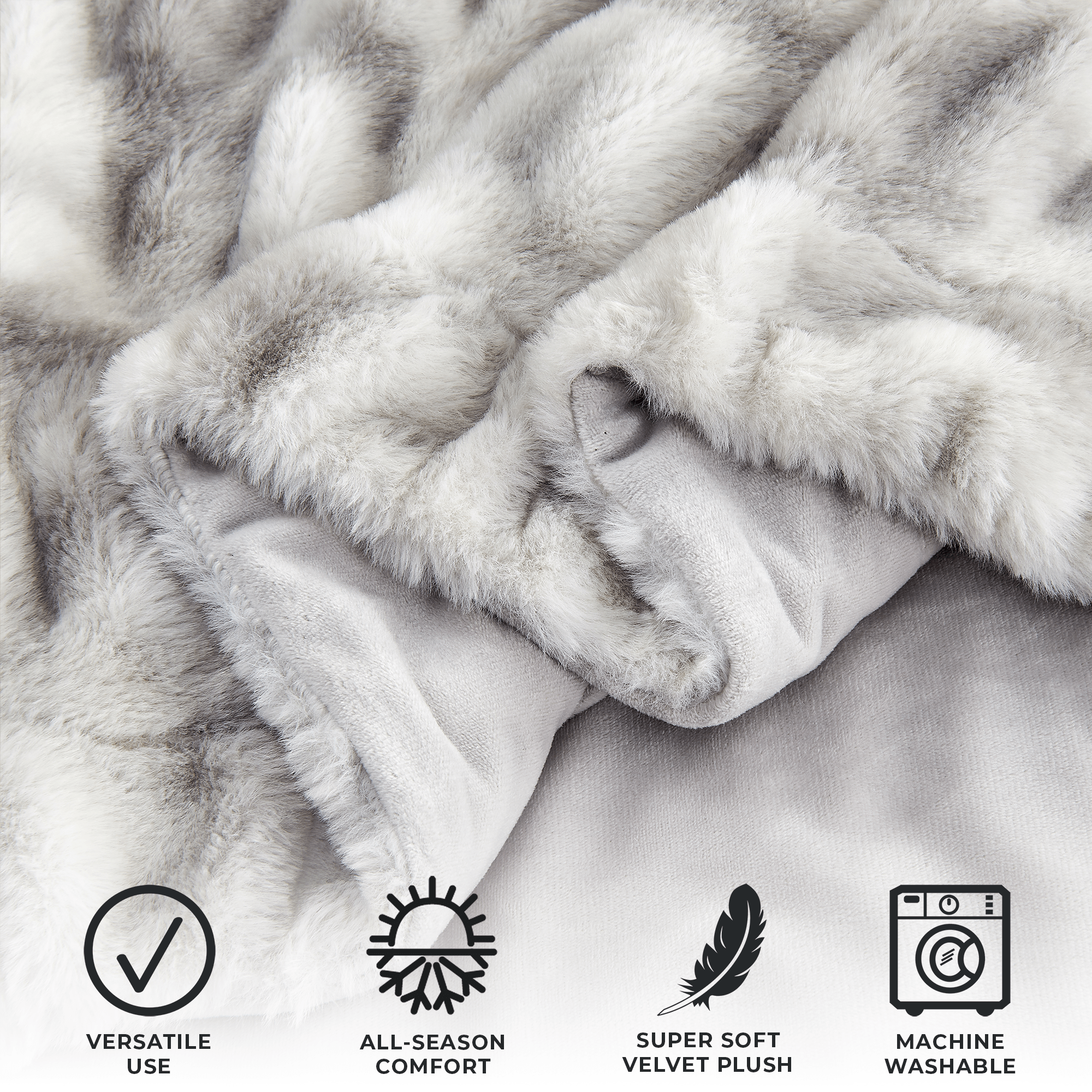 Ruched Faux Fur Throw Blanket - Alondra Collection - Rustic Avenue